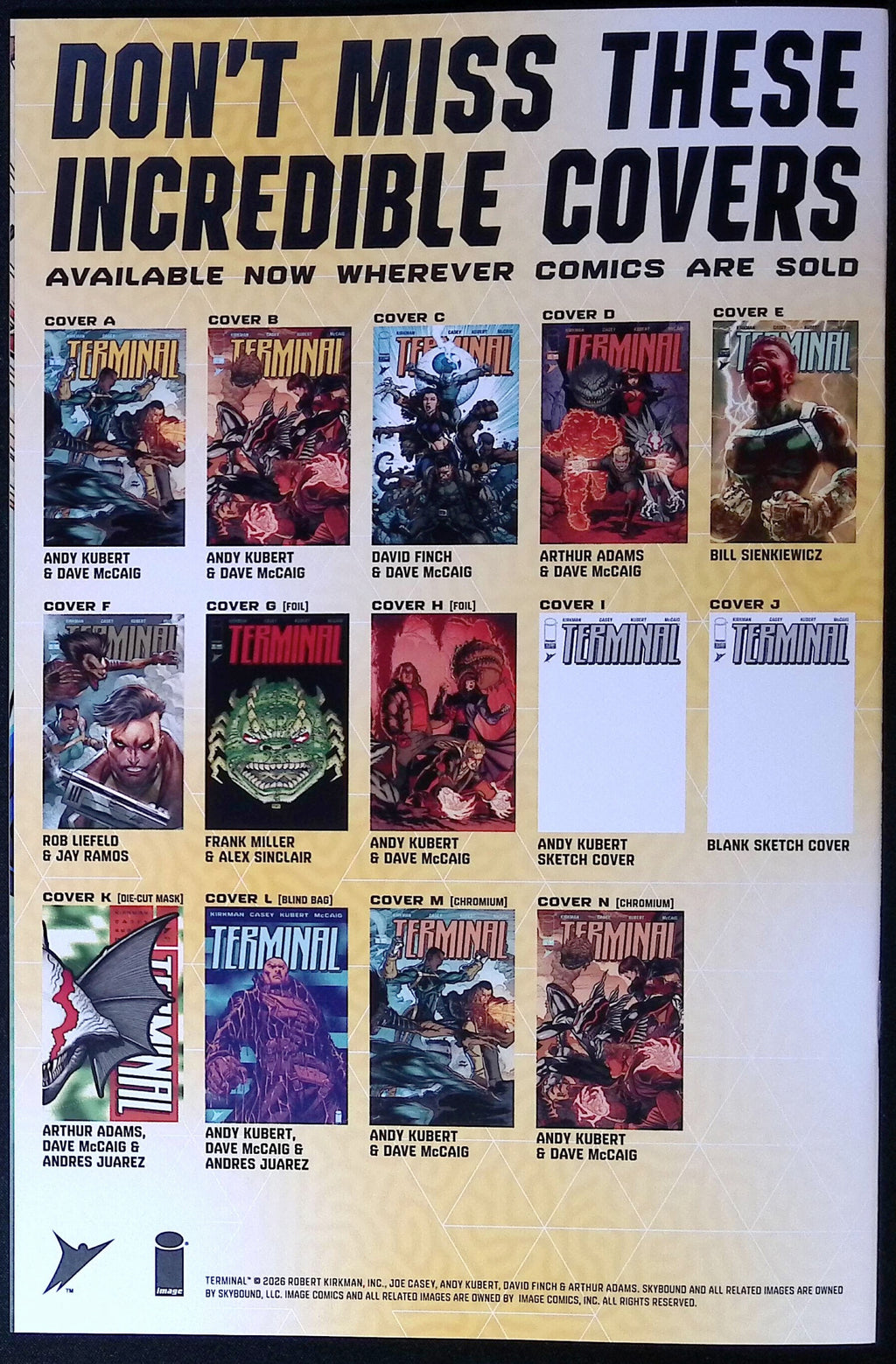 Terminal # 1 Cover C David Finch & Dave McCaig Variant First Printing 2026 BN