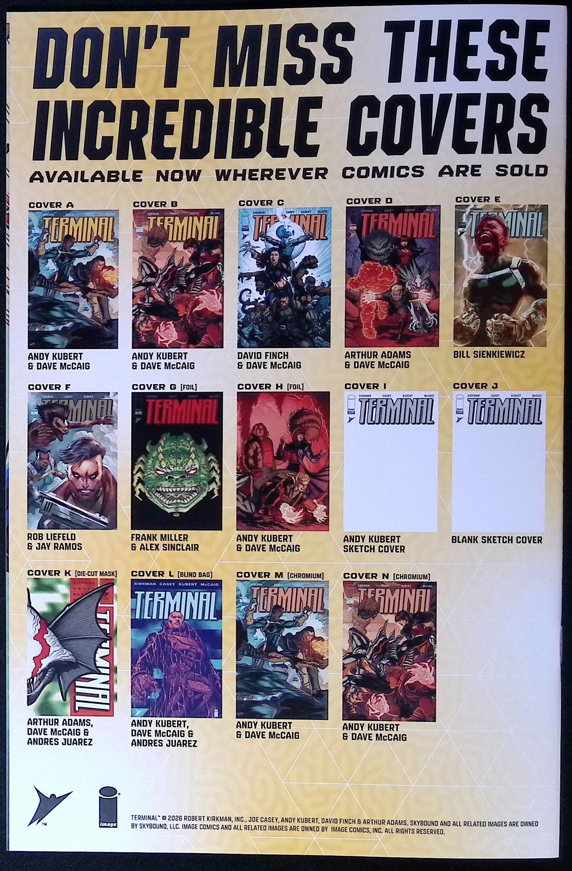 Terminal # 1 Cover C David Finch & Dave McCaig Variant First Printing 2026 BN