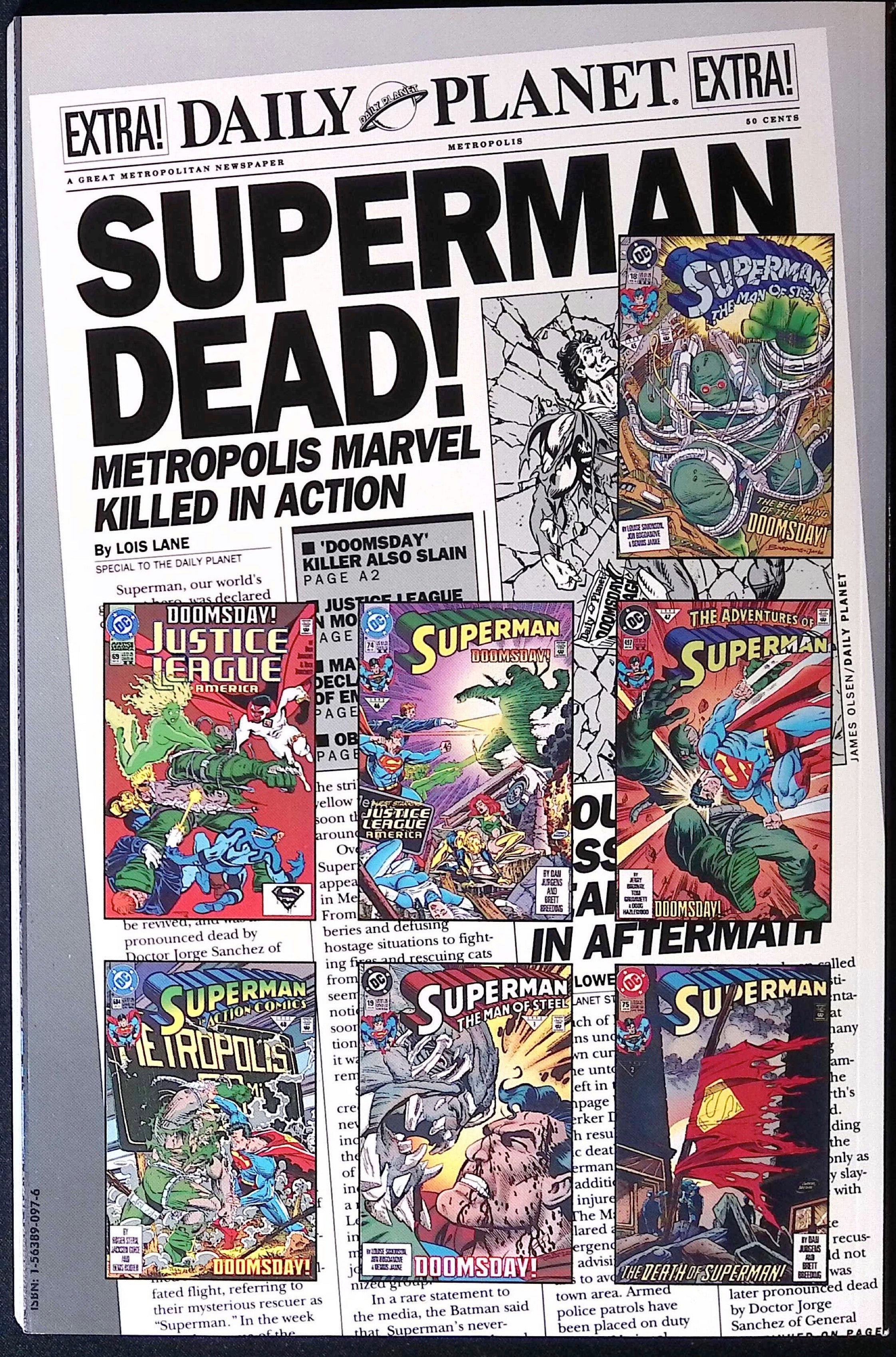 The Death of Superman Comic Book 1st Edition Print 1993 NM-