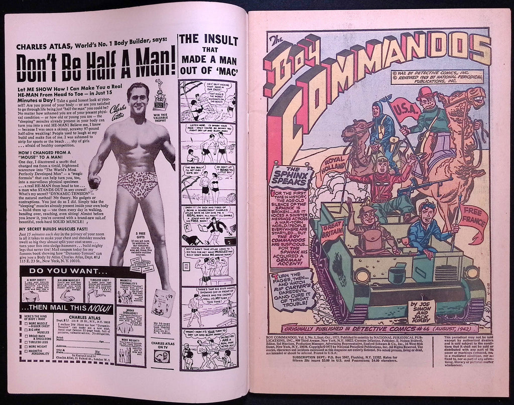 Boy Commandos # 1 1973 FN