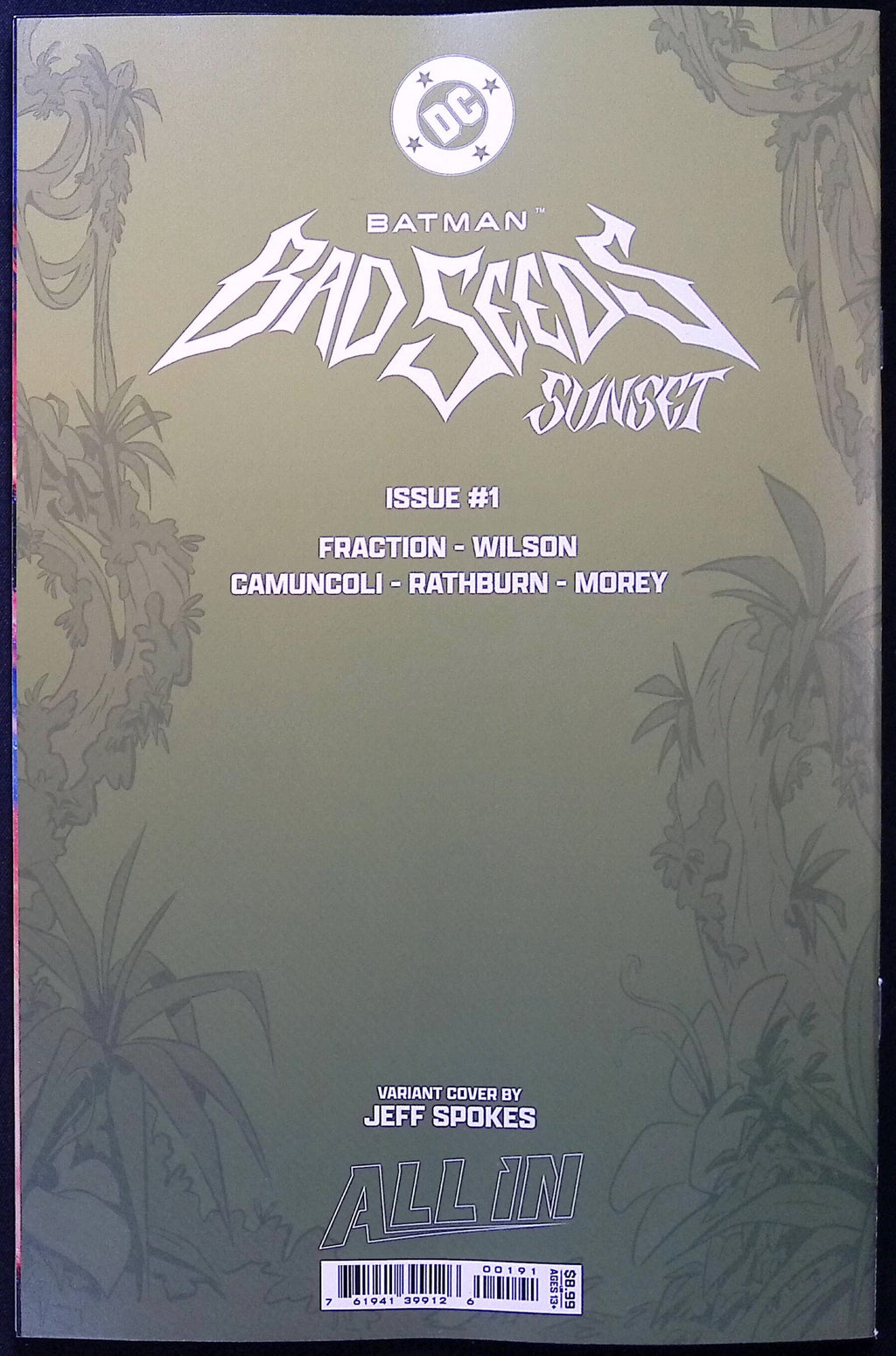 Batman: Bad Seeds Sunset # 1 Jeff Spokes Glow In The Dark Variant First Printing 2026 BN
