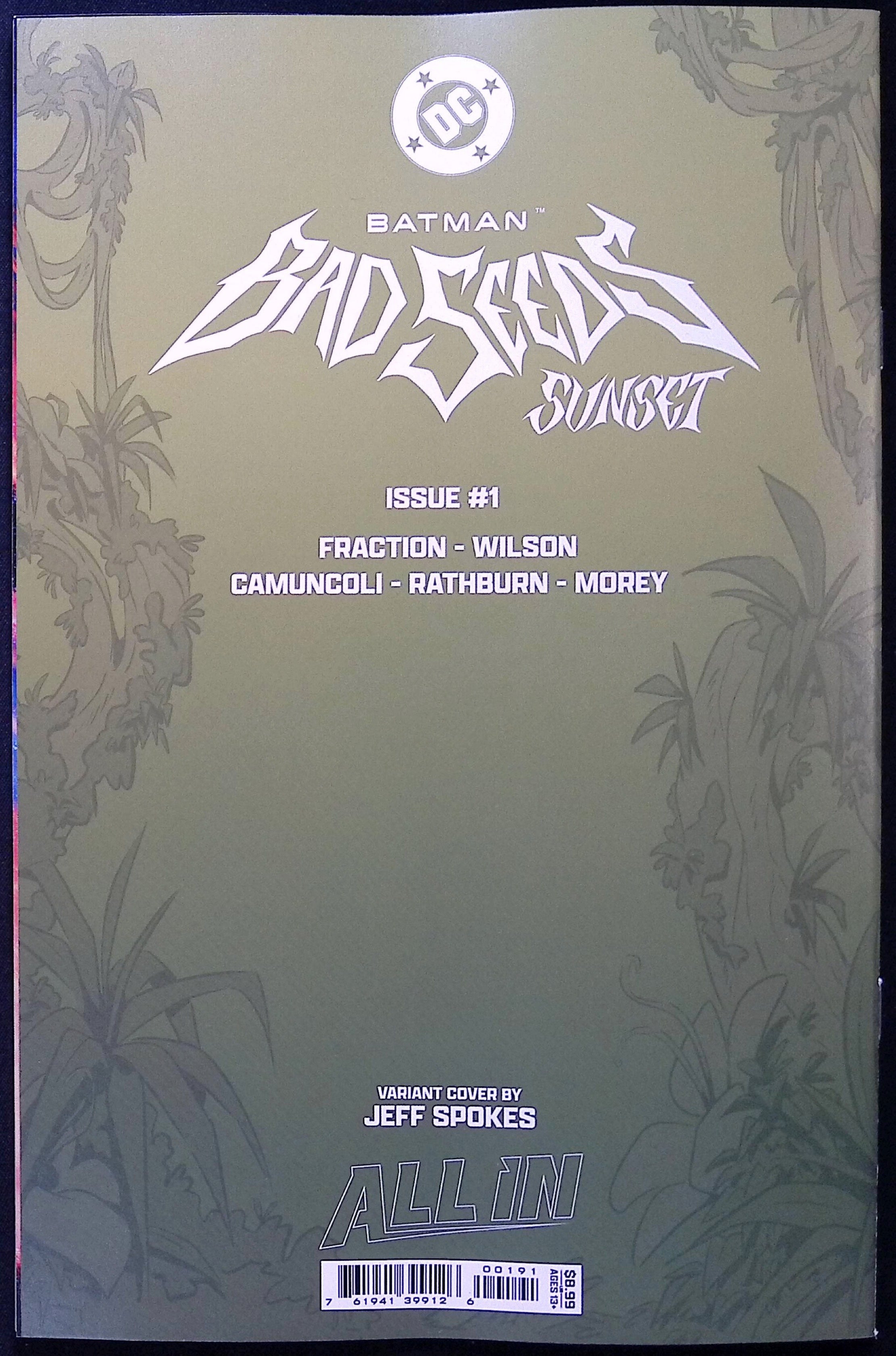 Batman: Bad Seeds Sunset # 1 Jeff Spokes Glow In The Dark Variant First Printing 2026 BN