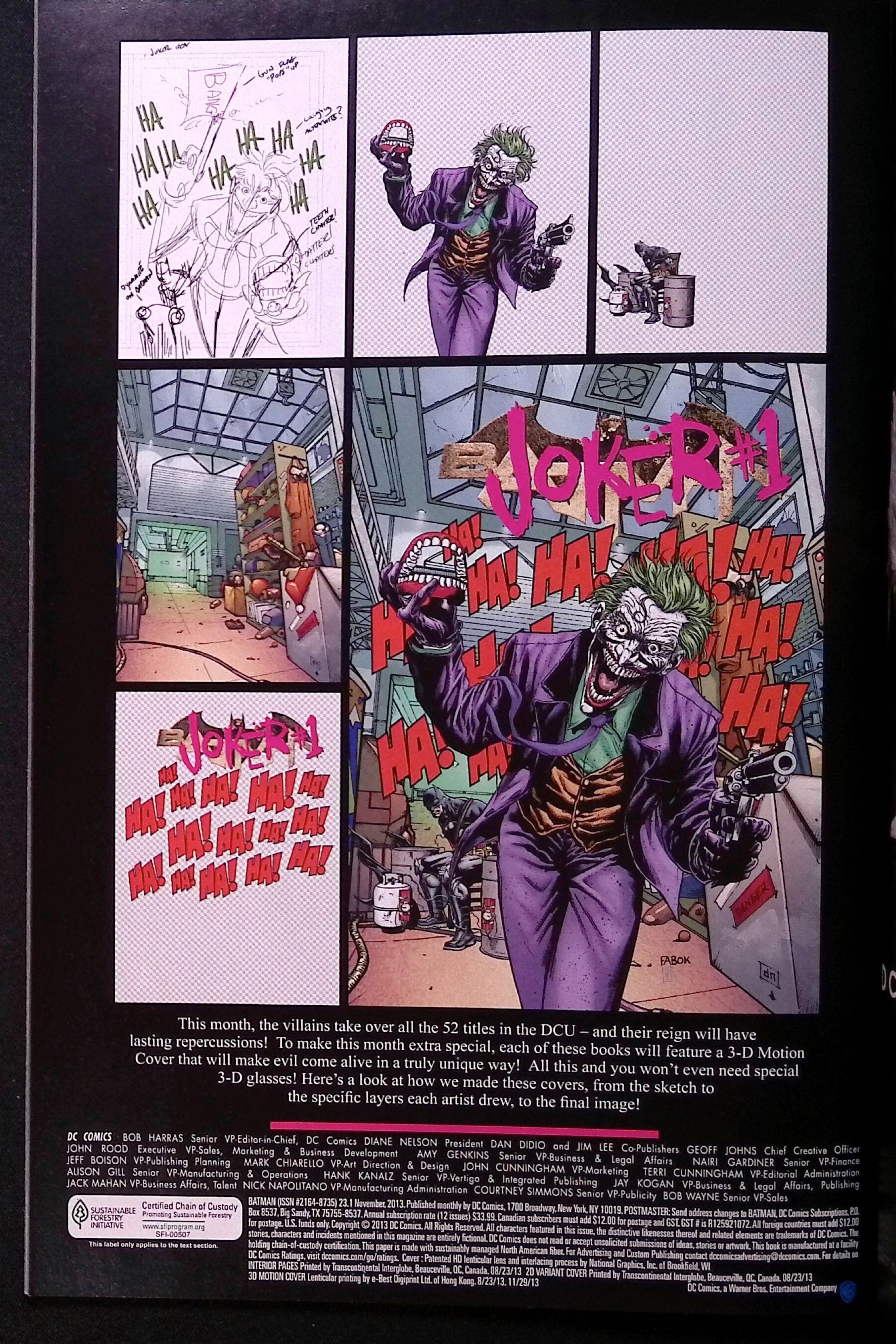 Batman #23.1 Joker #1 3D Lenticular Cover 2013 NM