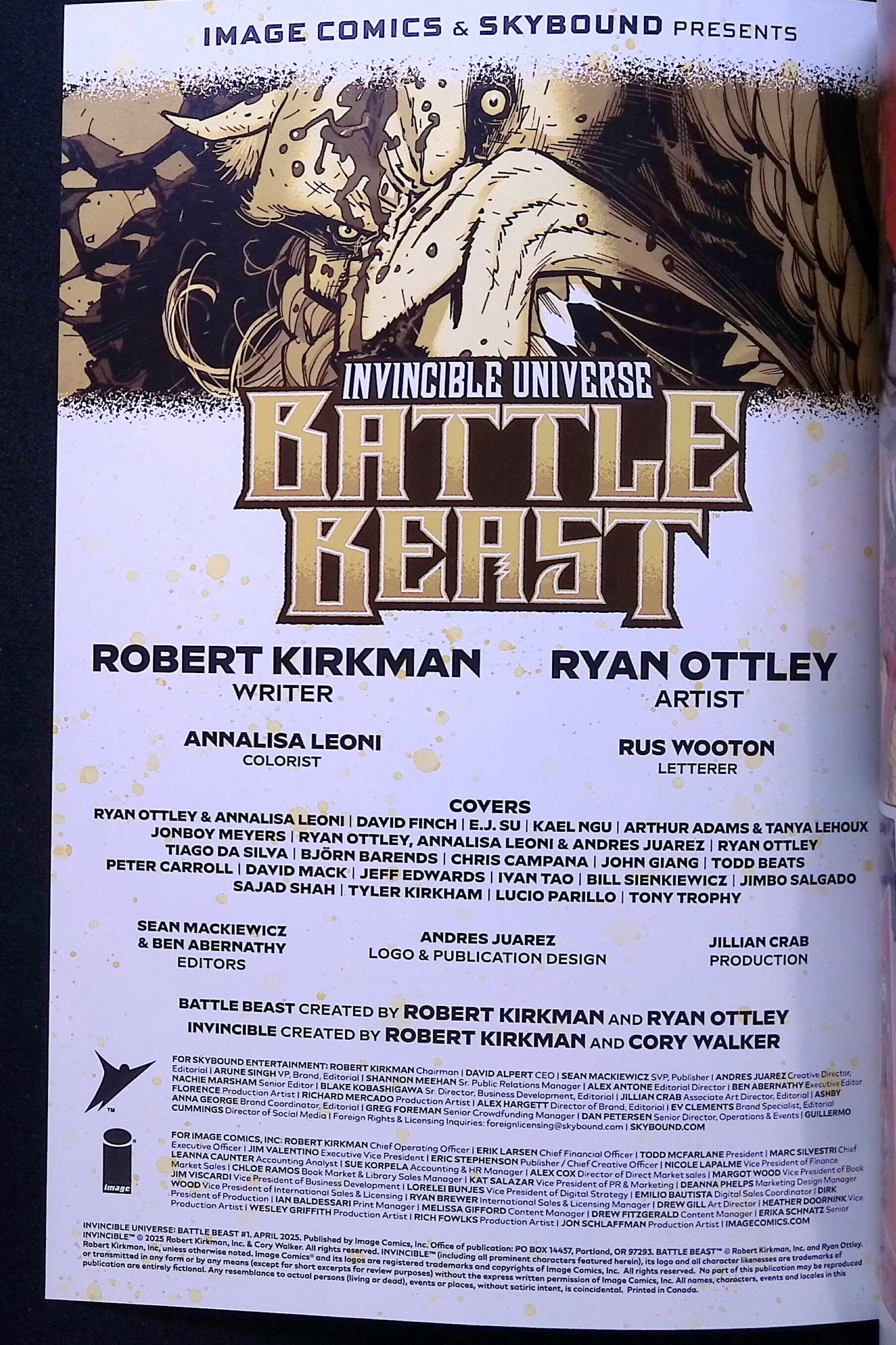 Invincible Universe: Battle Beast # 1 Cover J Variant Die-Cut Mask Cover NM