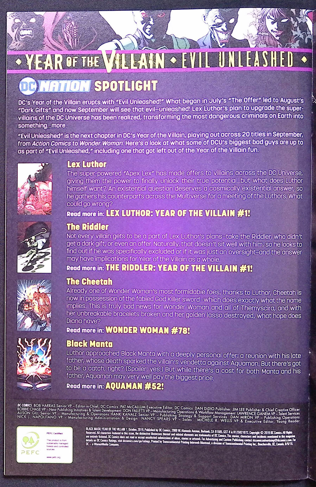 Black Mask: Year of the Villain # 1  2019 NM-