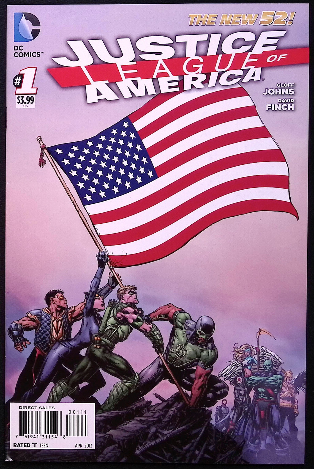 Justice League of America # 1 American Flag 2013 VF/NM