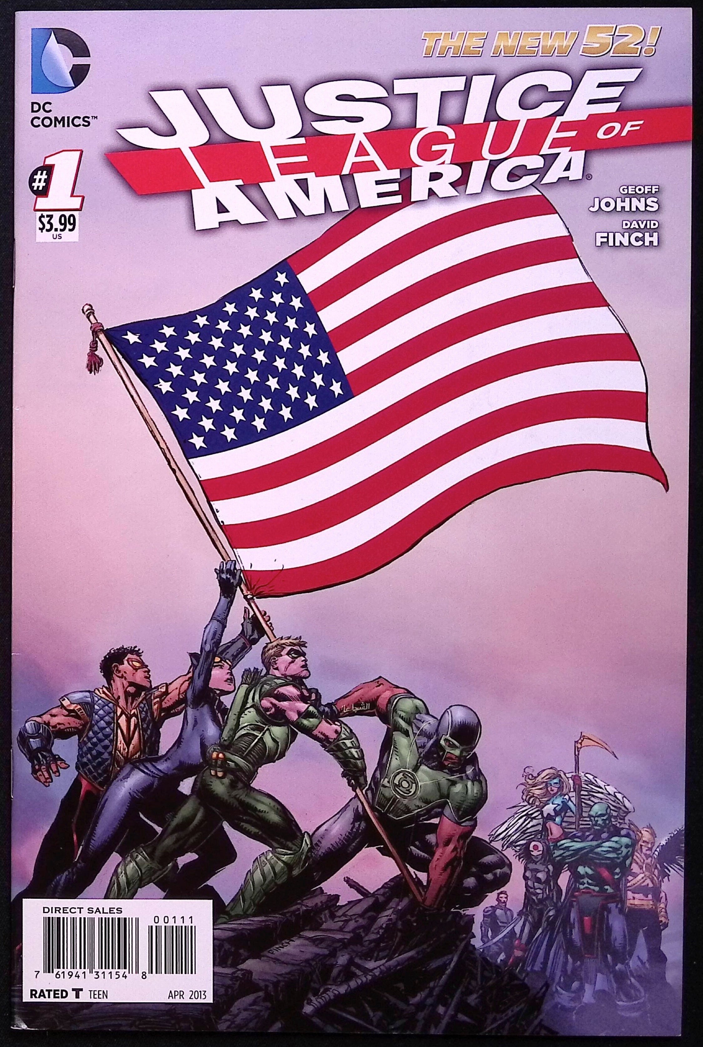 Justice League of America # 1 American Flag 2013 VF/NM