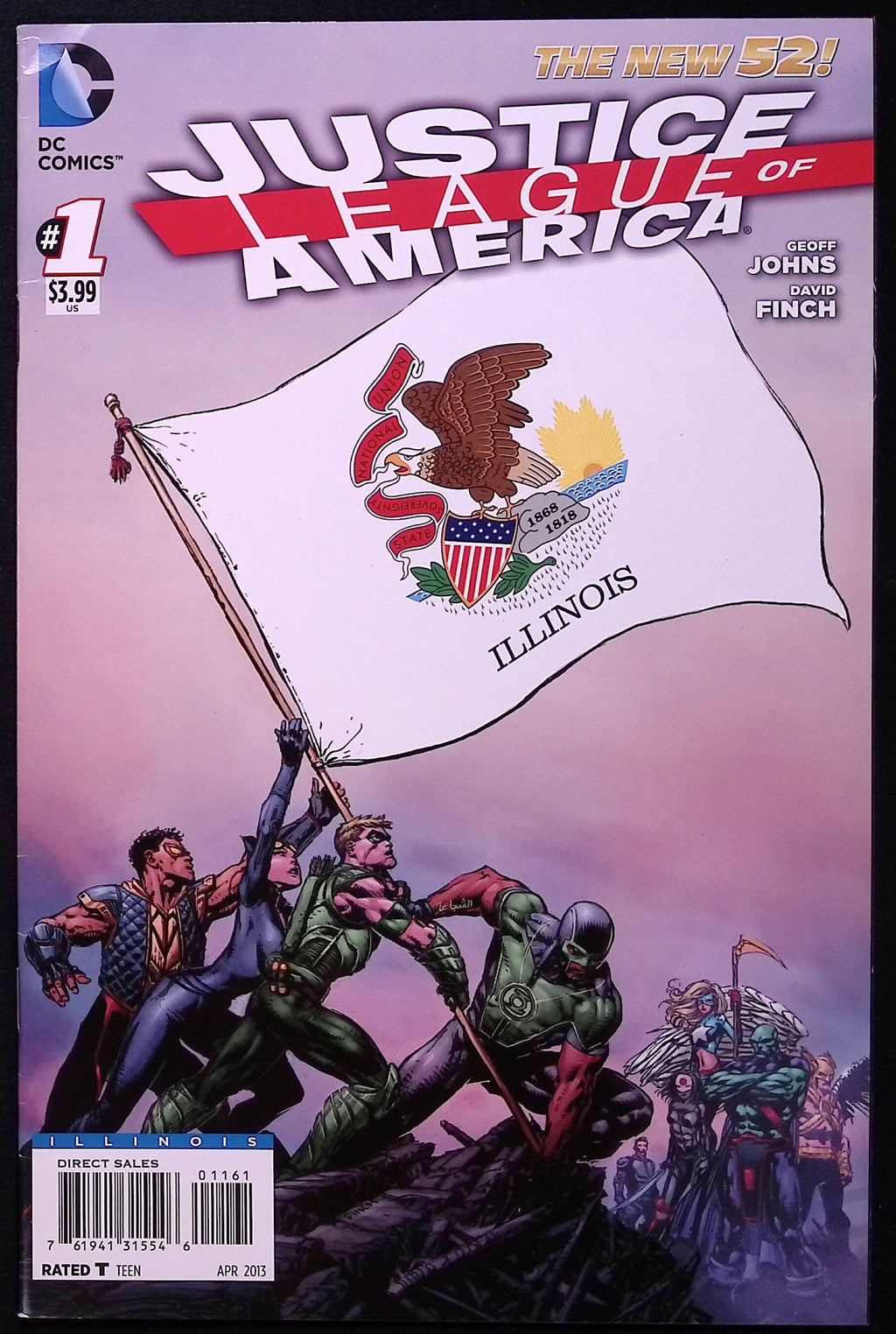 Justice League of America # 1 Illinois Flag 2013 VF+