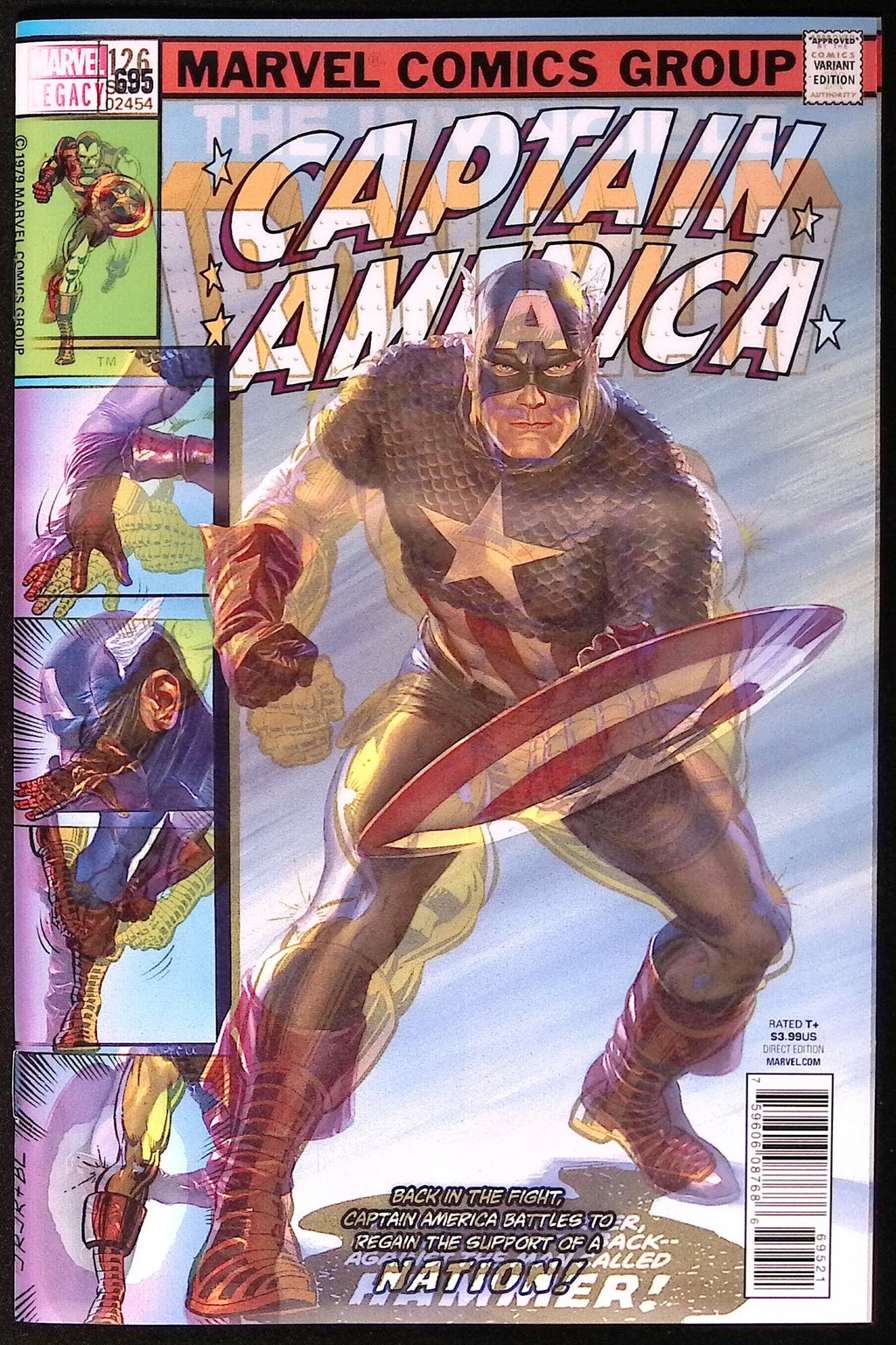 Captain America # 695 Alex Ross 3D Lenticular Homage Variant Cover 2018 NM
