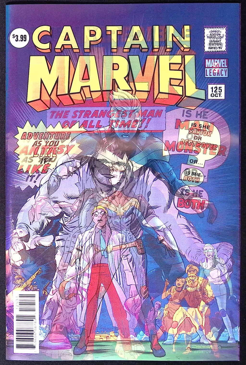 Captain Marvel # 125 3D Lenticular Homage Variant 2017 NM