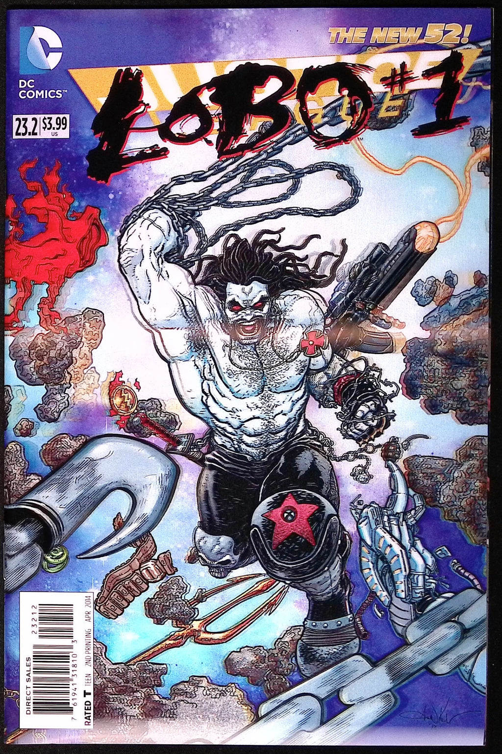Justice League #23.2: Lobo # 1 3D Lenticular Motion Cover Second Printing 2013 NM