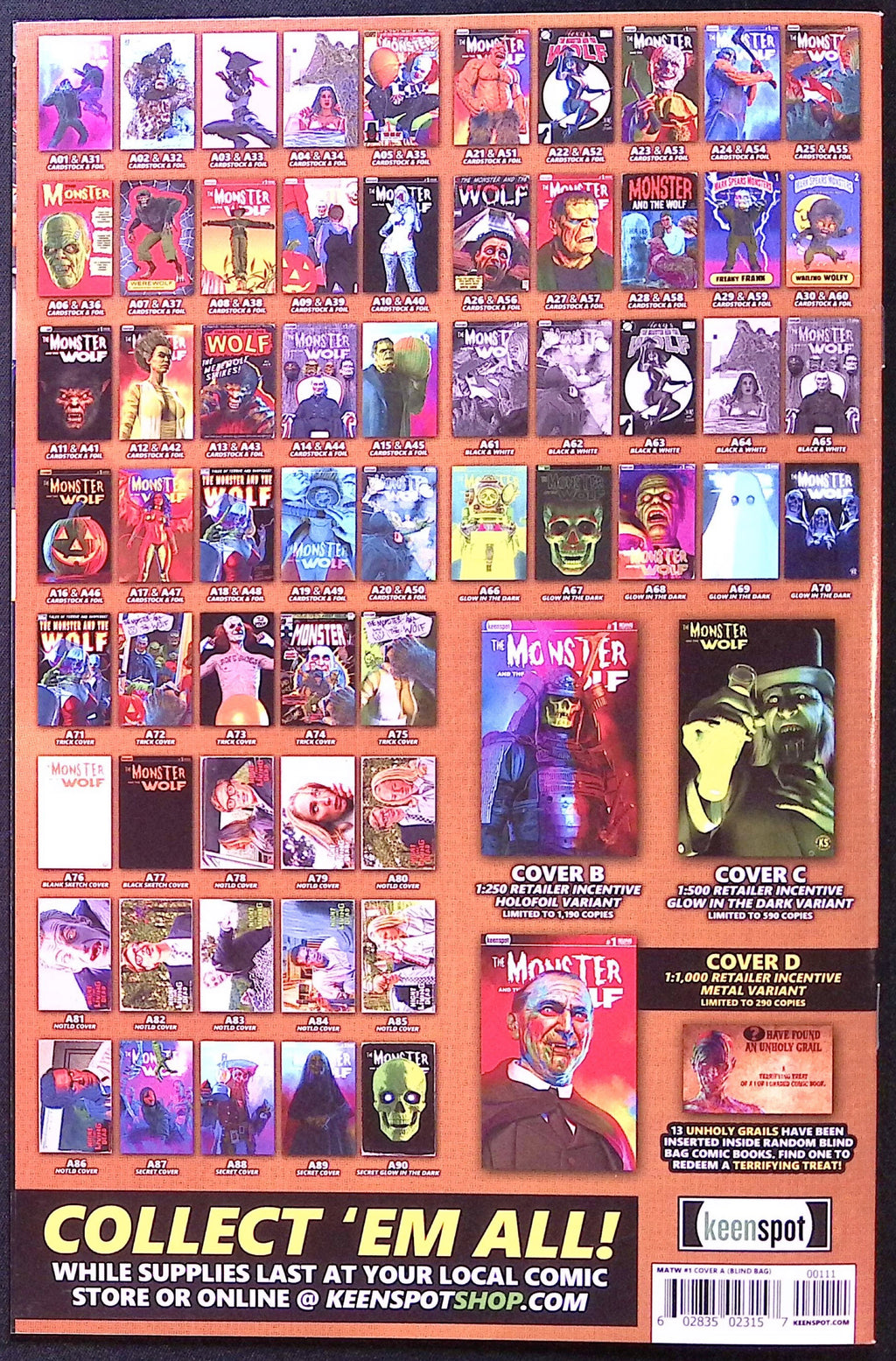 Mark Spears Monsters: The Monster and the Wolf # 1 A21 NM-