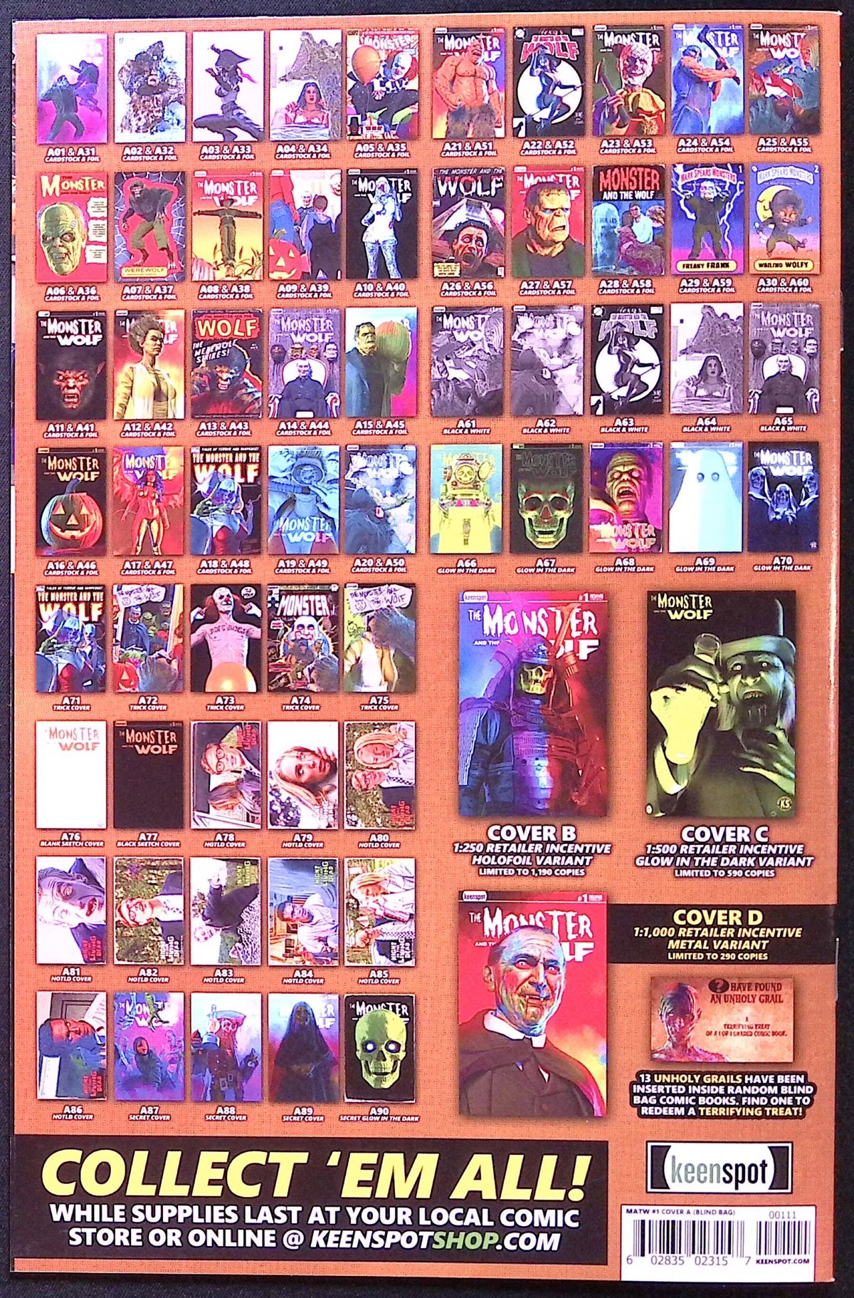 Mark Spears Monsters: The Monster and the Wolf # 1 A21 NM-