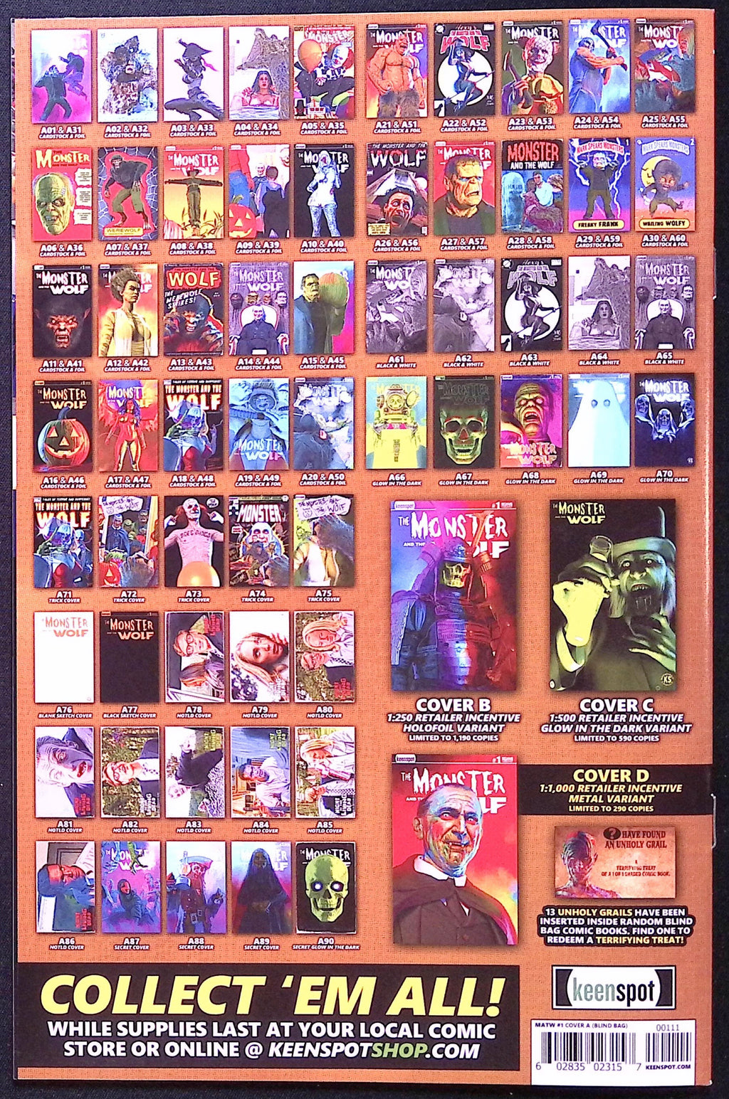Mark Spears Monsters: The Monster and the Wolf # 1 A27 NM-