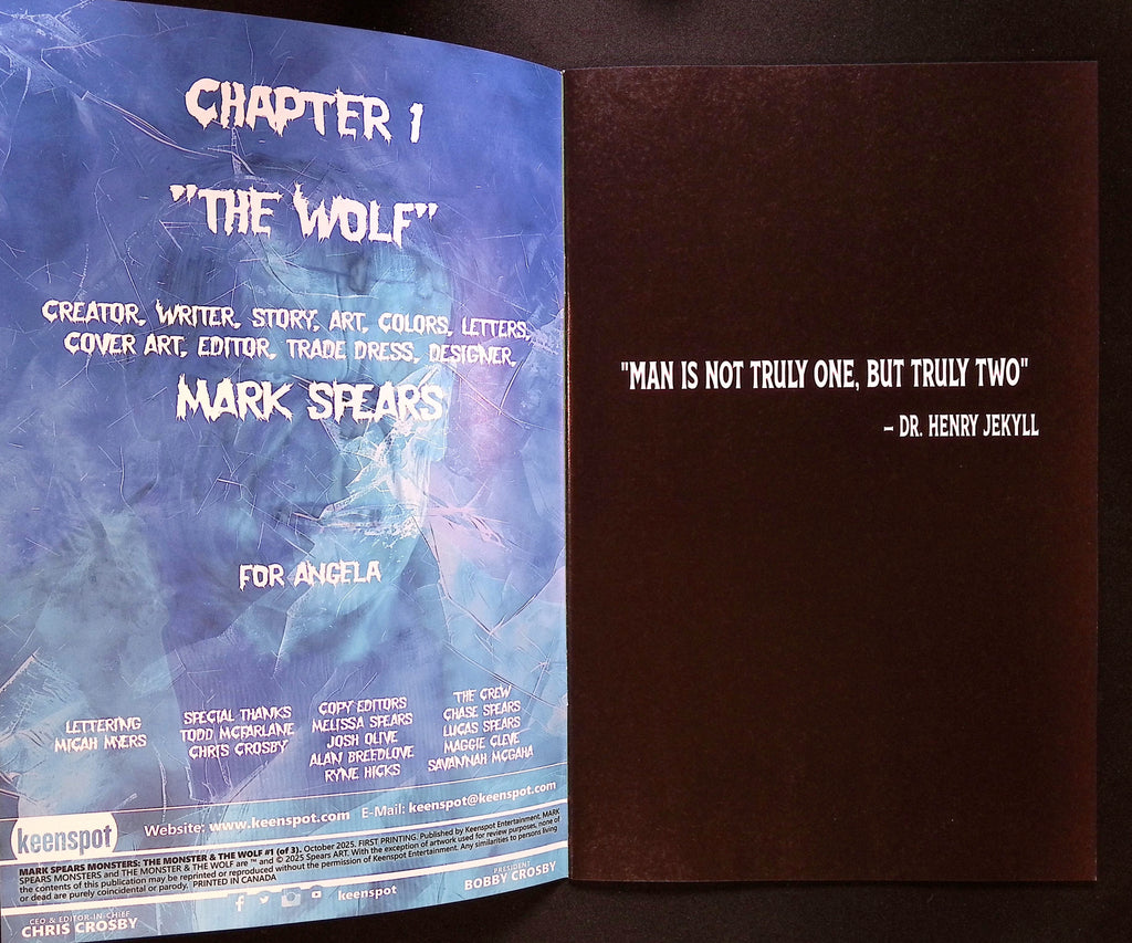 Mark Spears Monsters: The Monster and the Wolf # 1 A09 NM