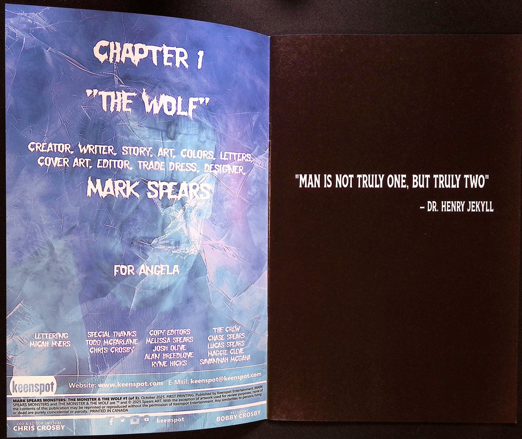 Mark Spears Monsters: The Monster and the Wolf # 1 A25 NM