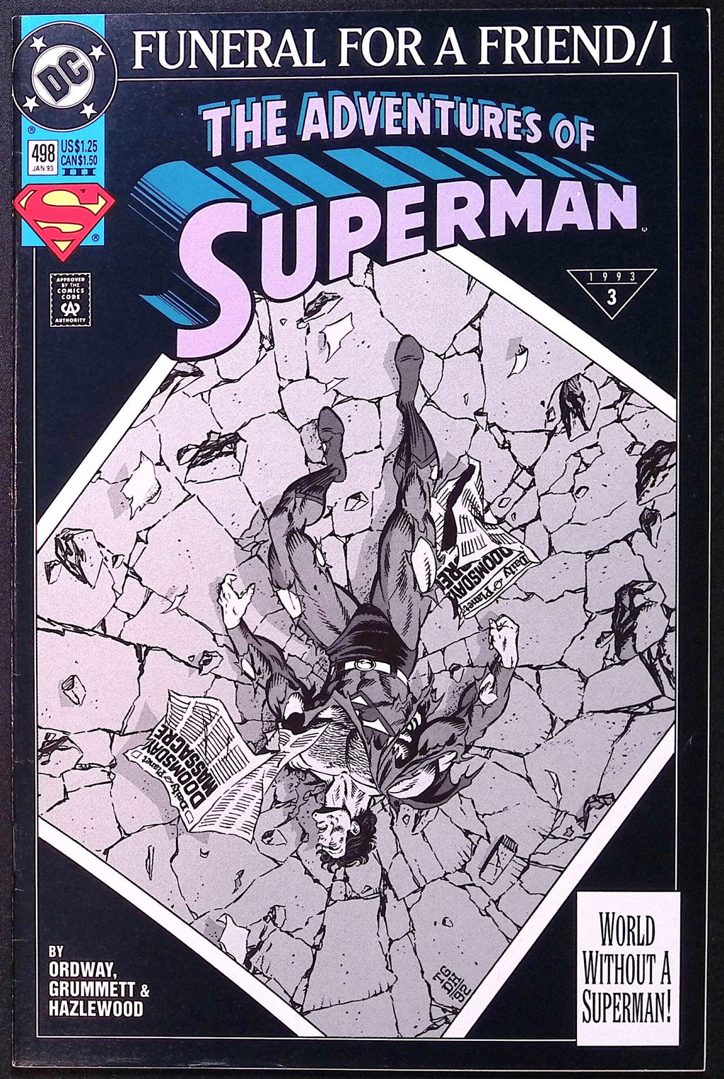 Adventures of Superman # 498 Third Printing 1993 NM-
