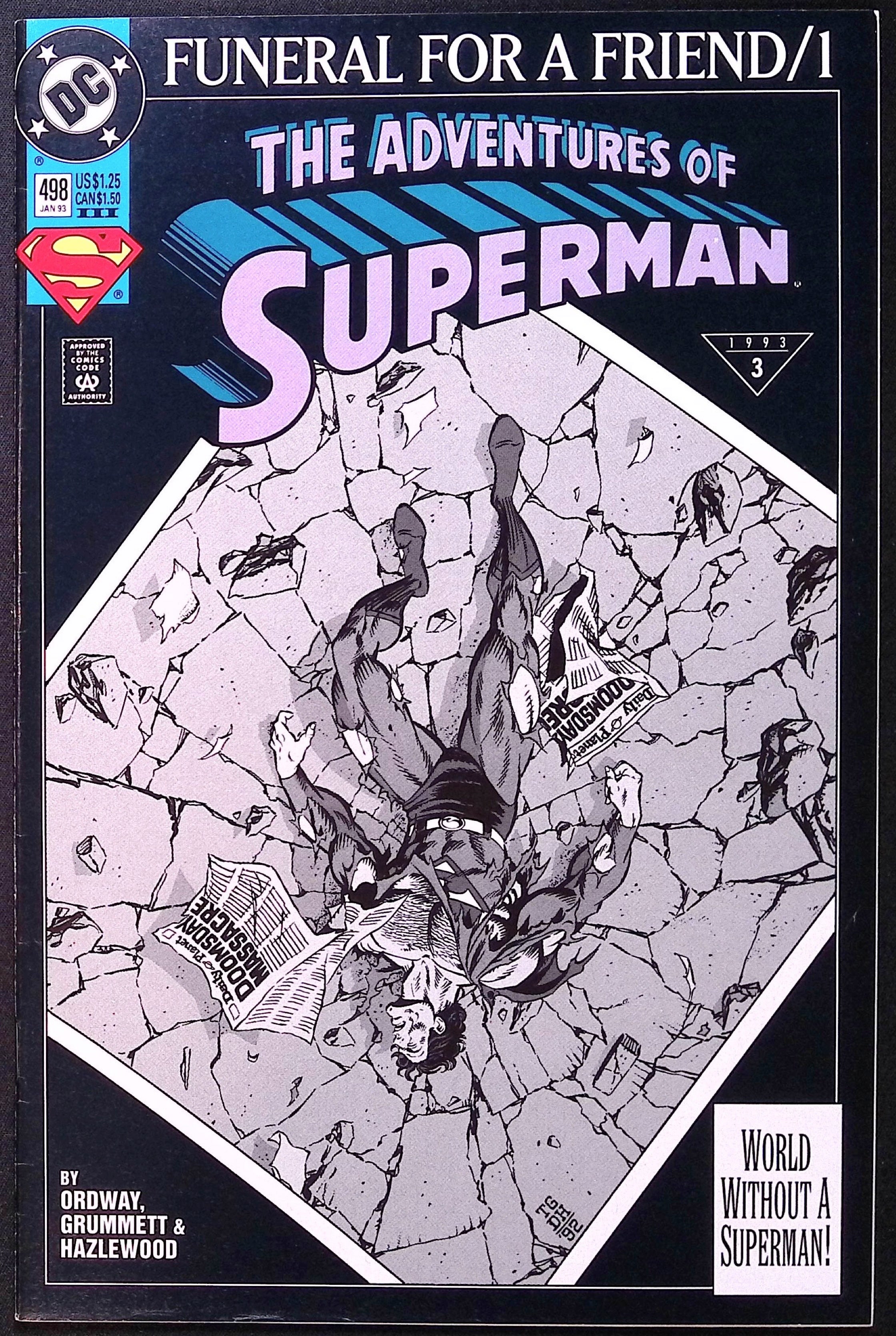Adventures of Superman # 498 Third Printing 1993 NM-