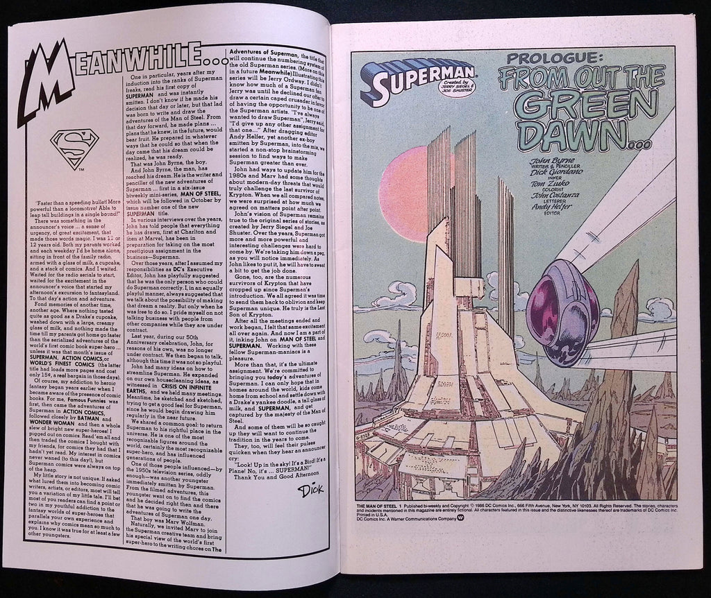 The Man of Steel # 1 1986 NM-