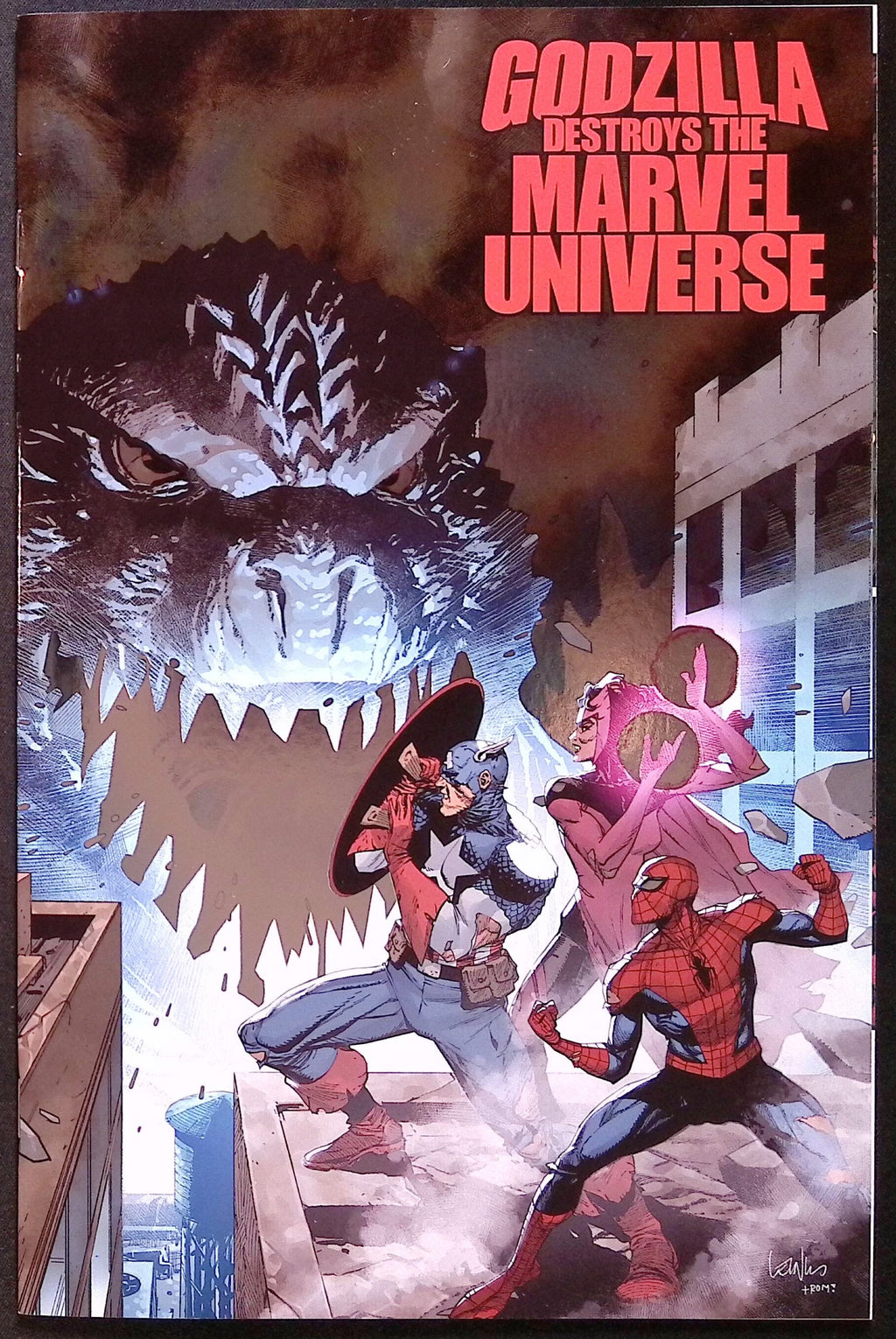 Godzilla Destroys the Marvel Universe # 1 Yu Foil Variant 2025 NM