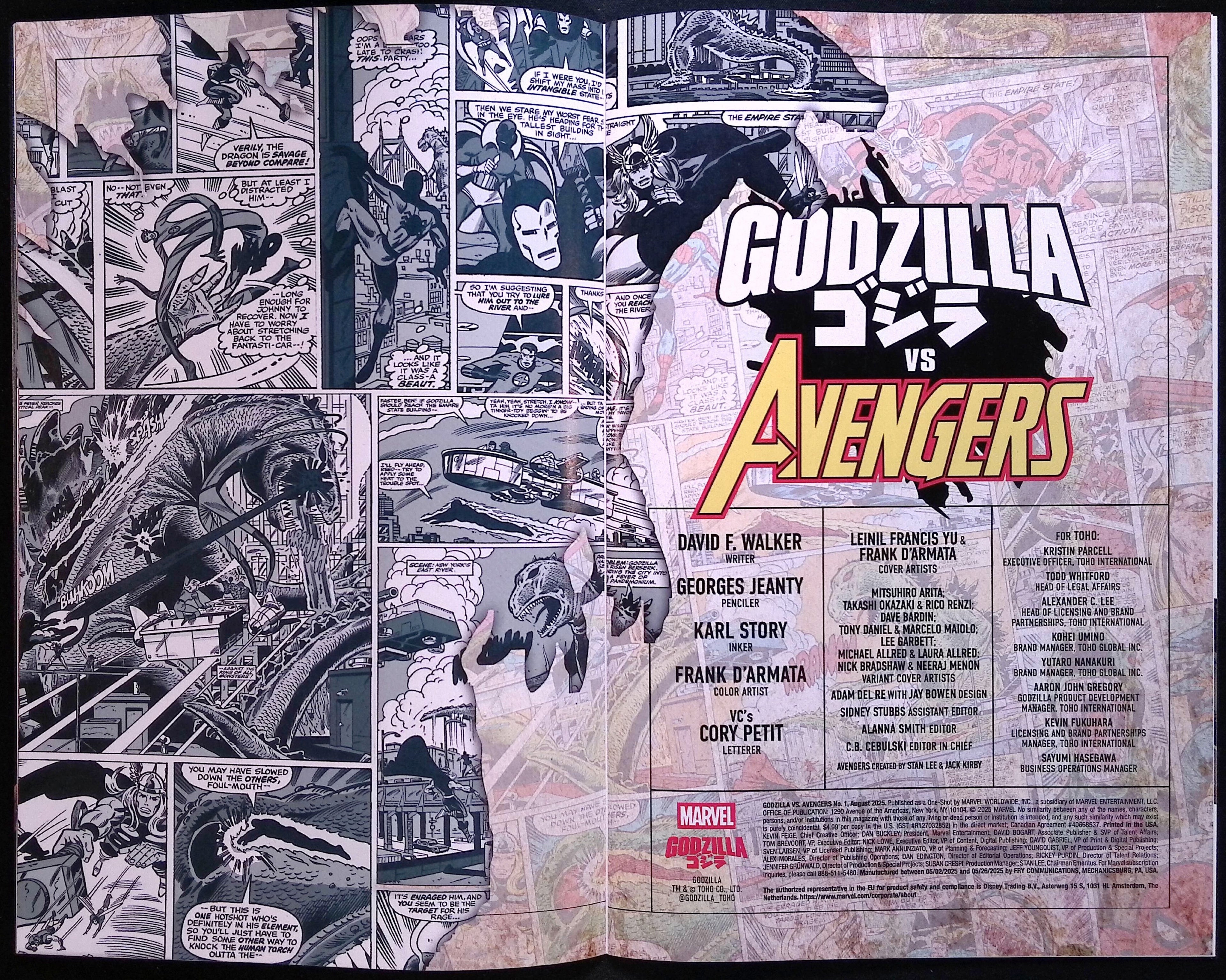 Godzilla vs. Avengers # 1 Foil Variant 2025 NM