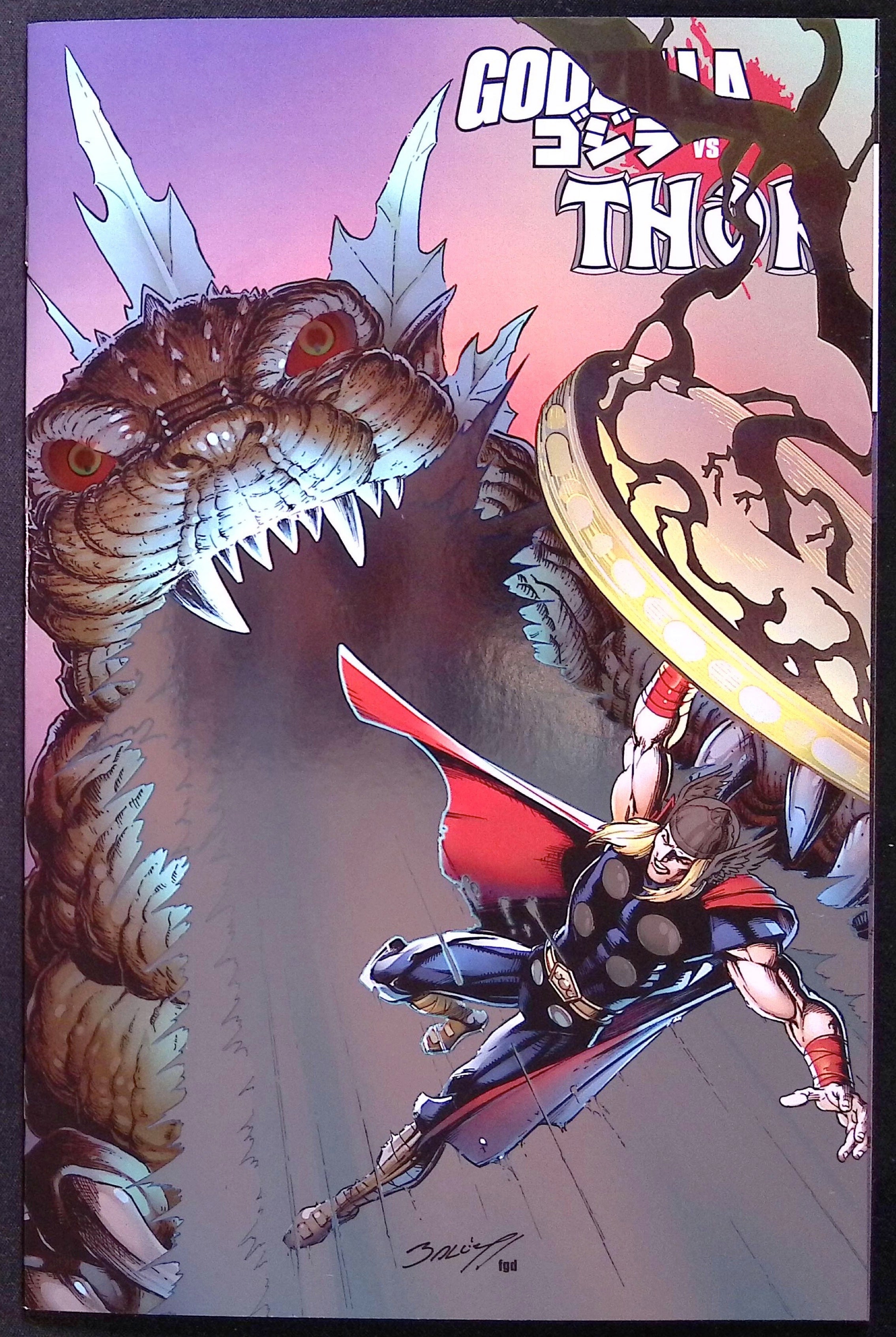 Godzilla vs. Thor # 1 Mark Bagley Foil Variant NM