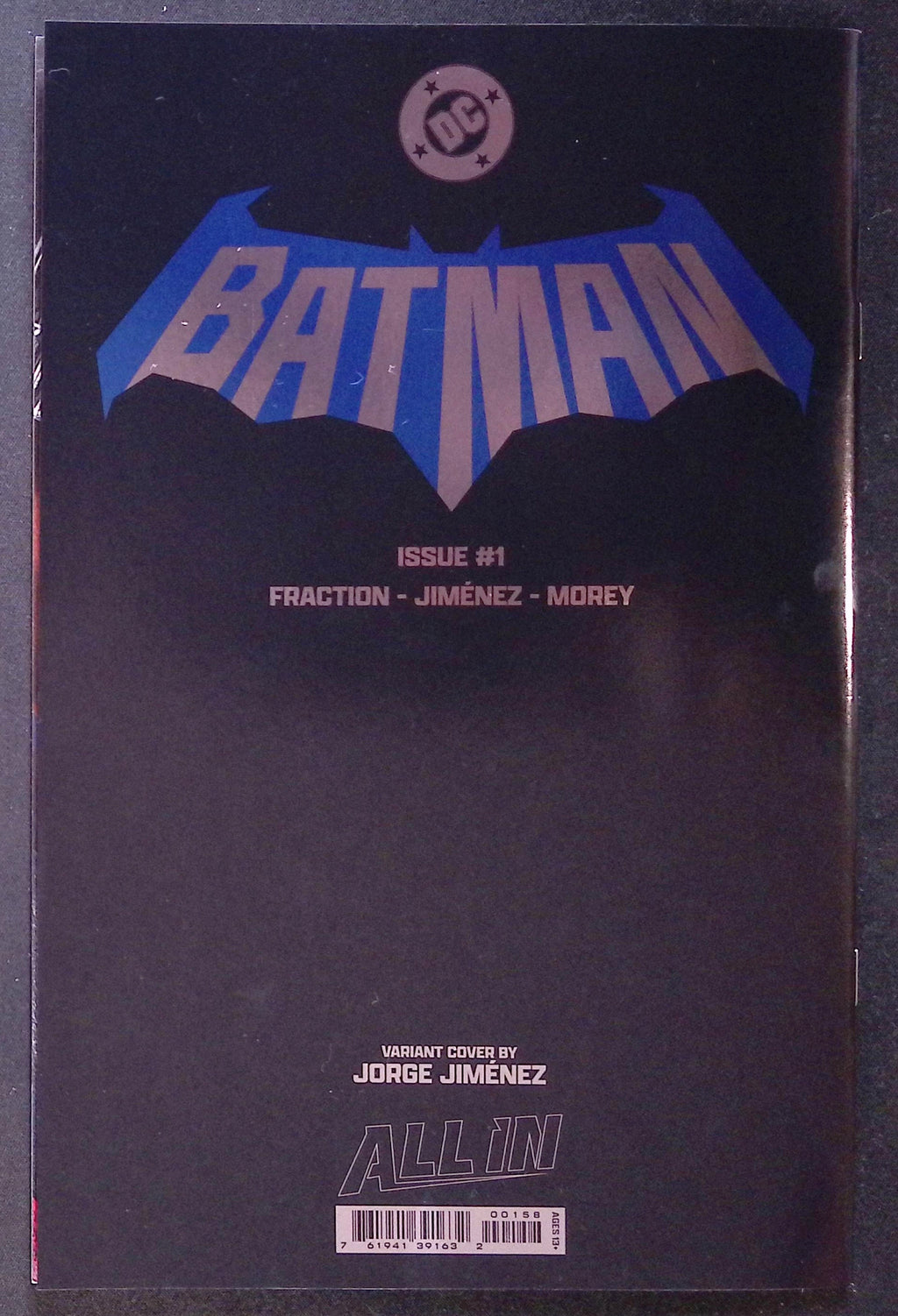 Batman # 1 Blind As A Bat Jorge Jiménez Foil Variant 2025 NM