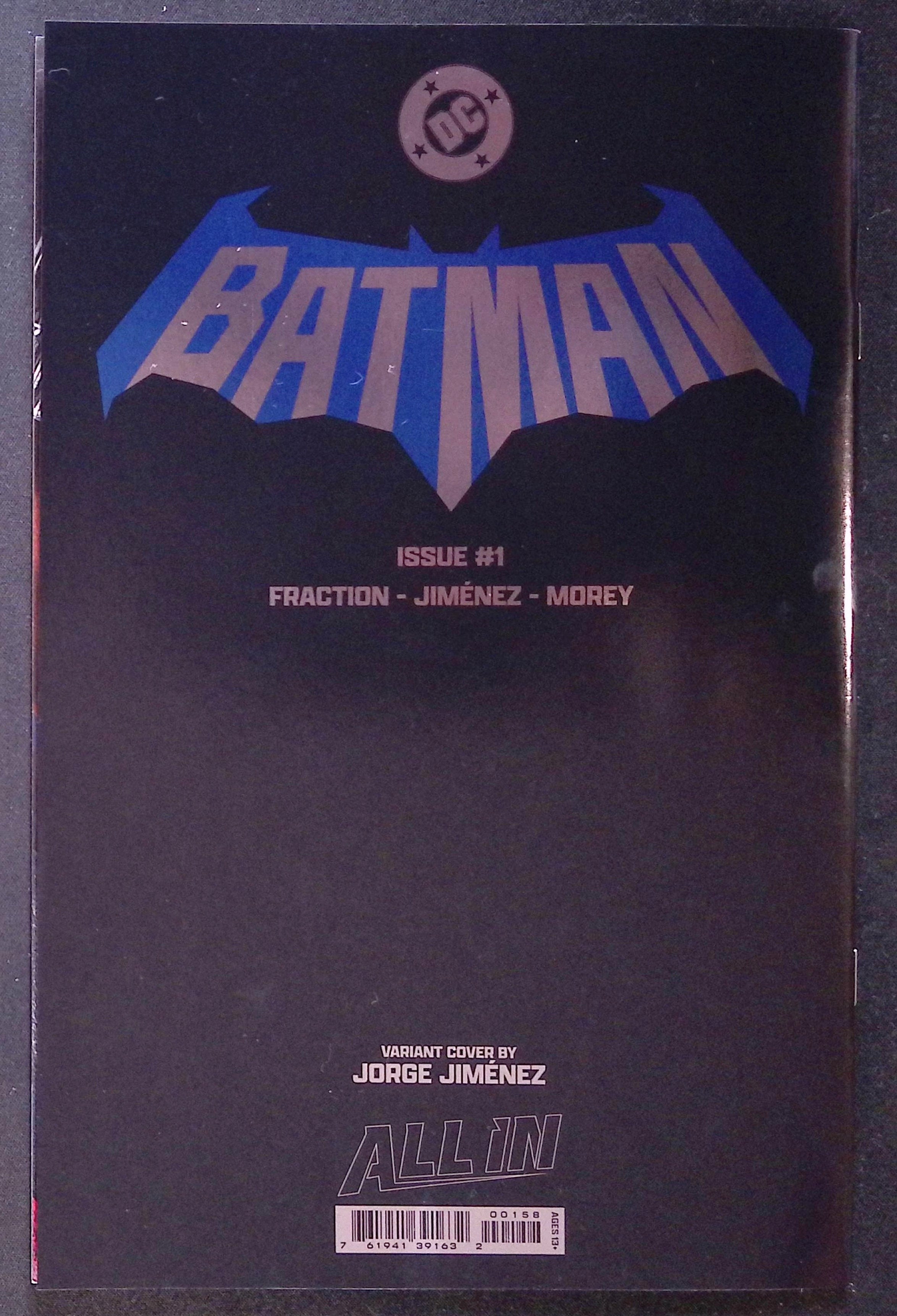 Batman # 1 Blind As A Bat Jorge Jiménez Foil Variant 2025 NM