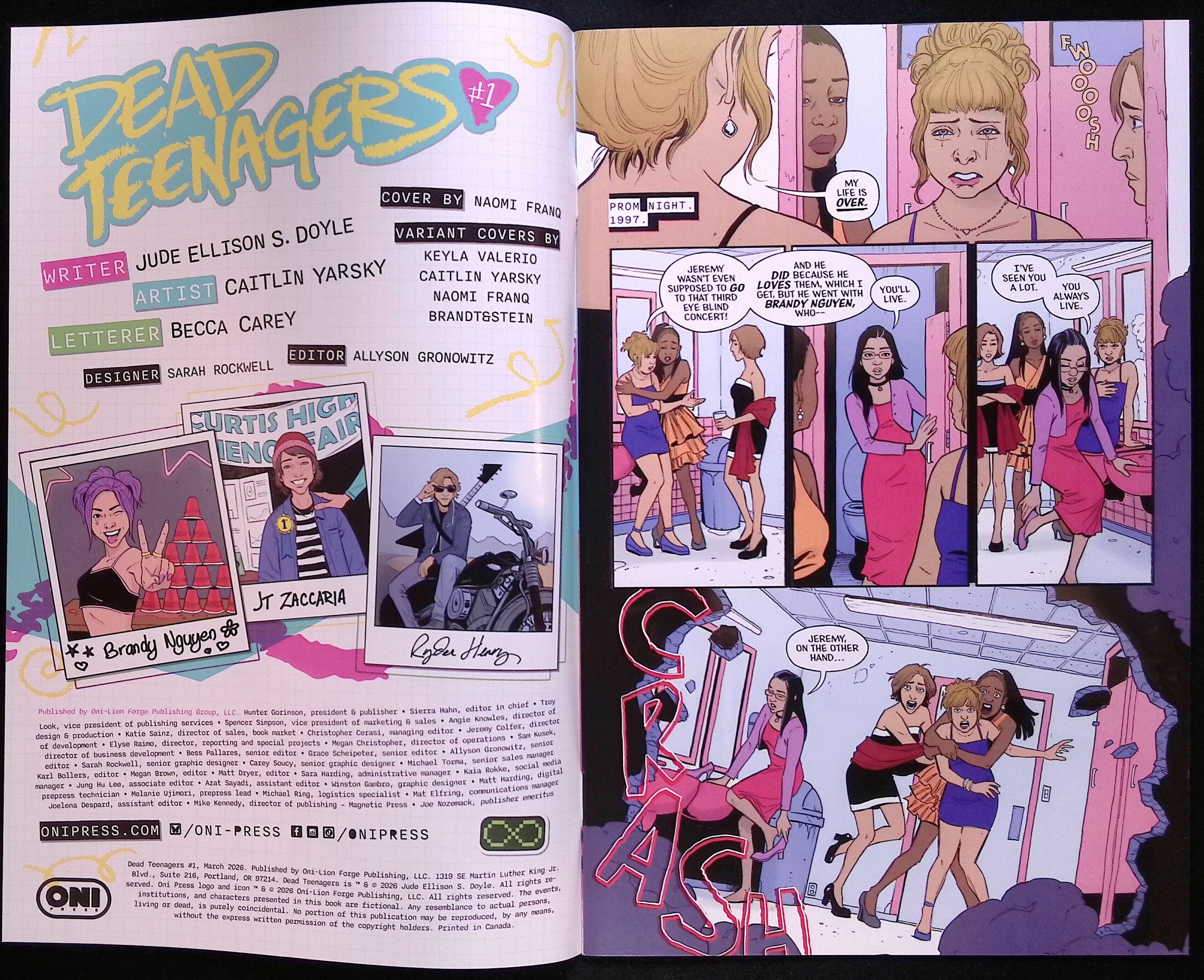 Dead Teenagers # 1 2026 Cover C Caitlin Yarsky Variant First Printing NM-