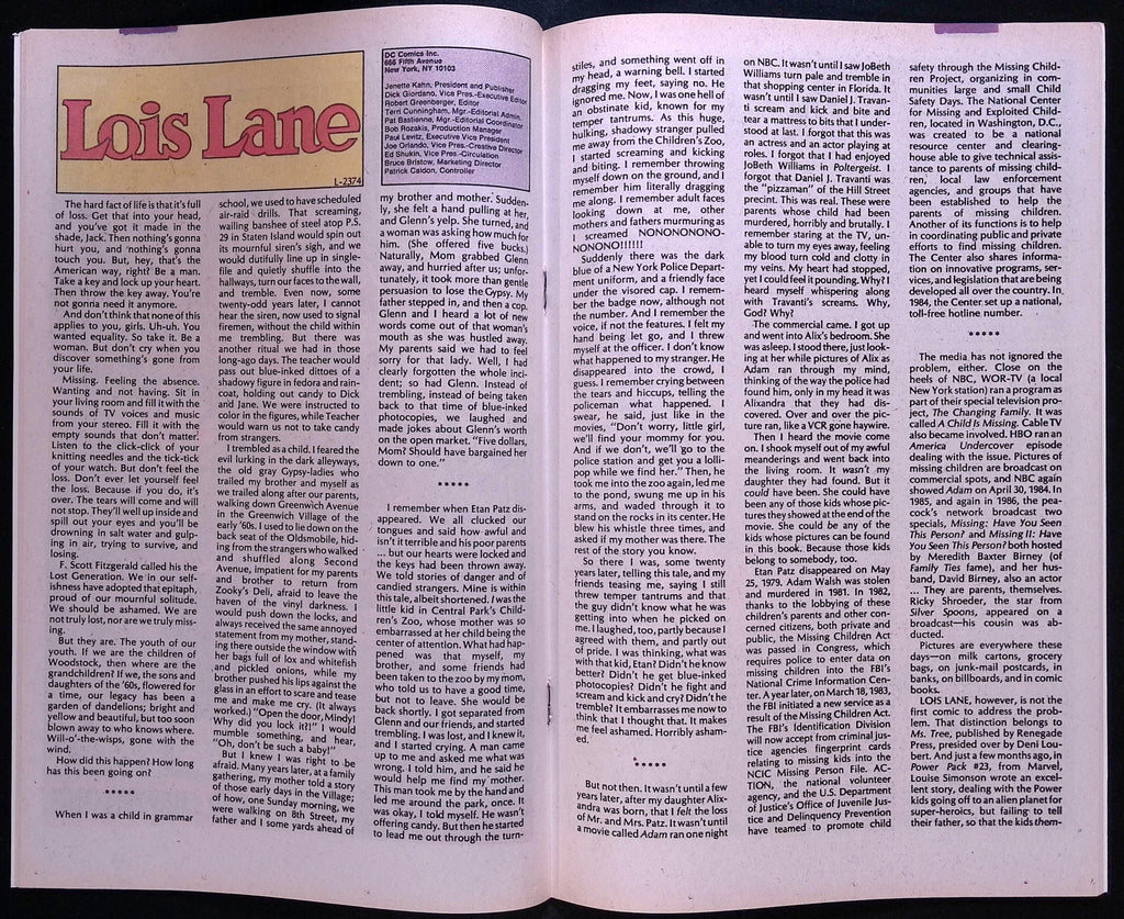 Lois Lane # 1 1986 NM-
