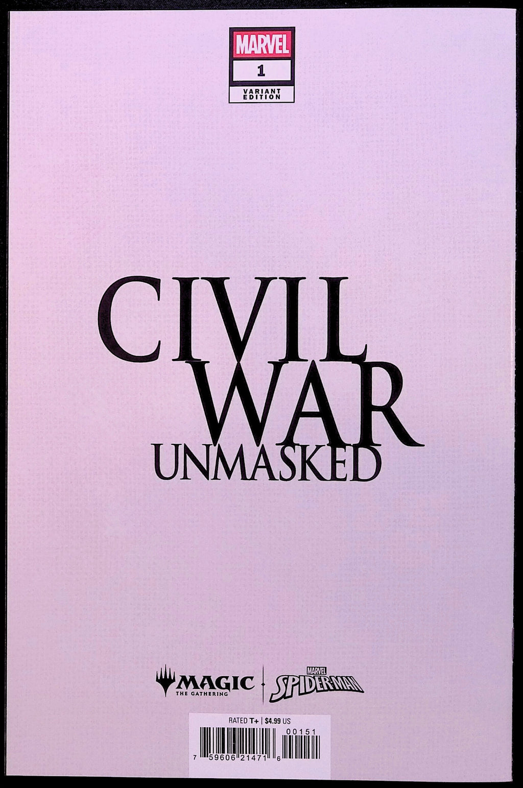 Civil War: Unmasked # 1 Spider-Man Peter Parker Magic the Gathering Variant 2026 NM