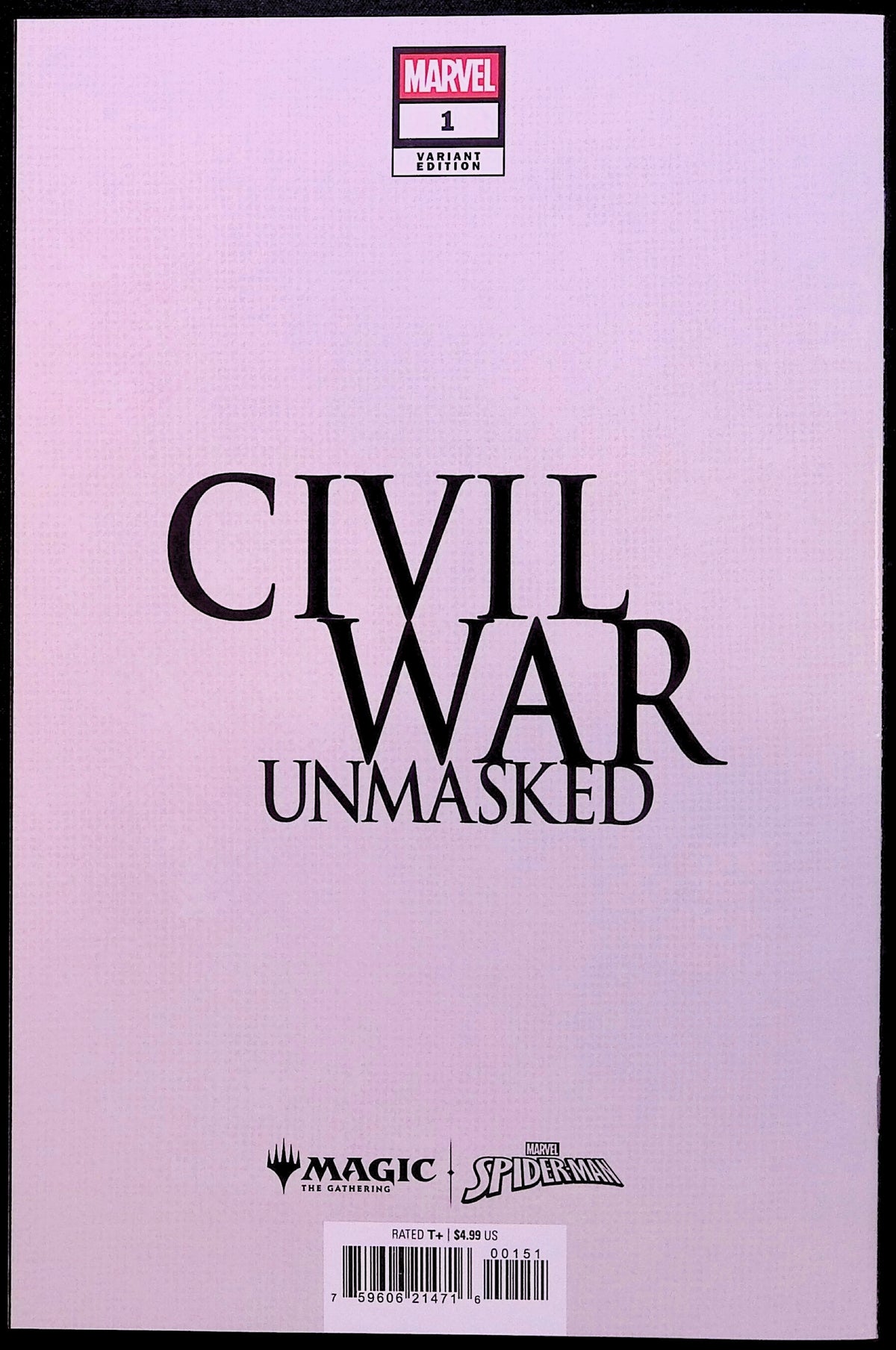 Civil War: Unmasked # 1 Spider-Man Peter Parker Magic the Gathering Variant 2026 NM
