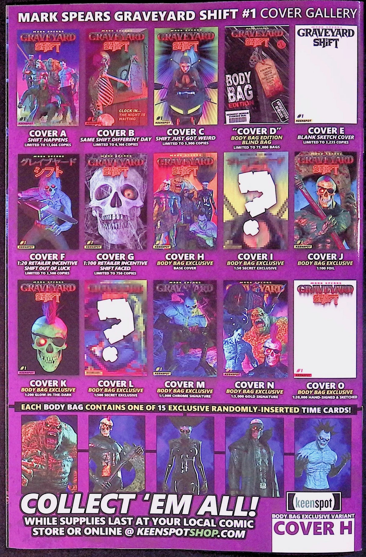 Mark Spears Graveyard Shift #1 Cover H Body Bag Exclusive Base Cover 2026 NM-