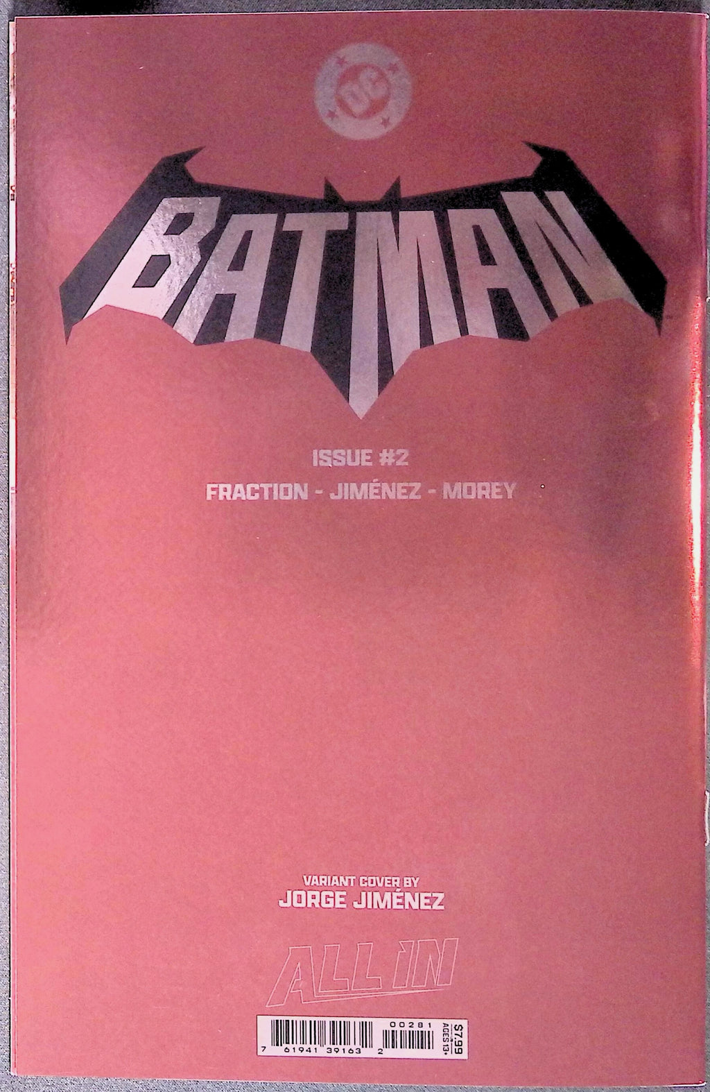 Batman # 2 Jiménez Foil Variant First Printing 2025 NM