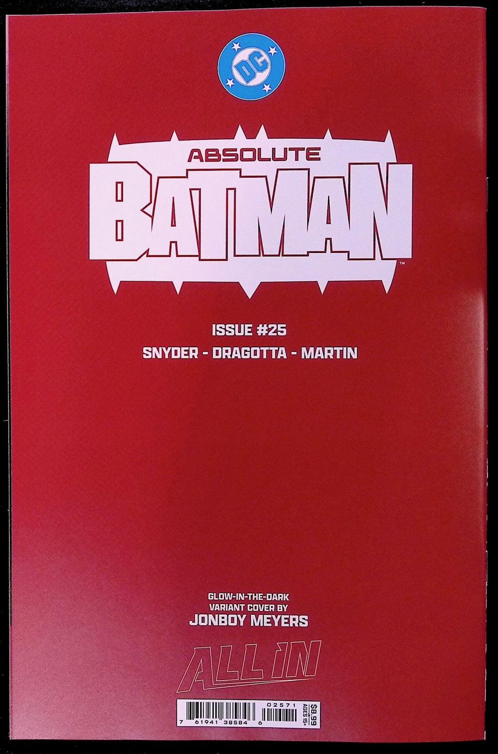 Absolute Batman # 25 Cover F Jonboy Meyers Glow-In-The-Dark  Variant First Printing 2026 BN