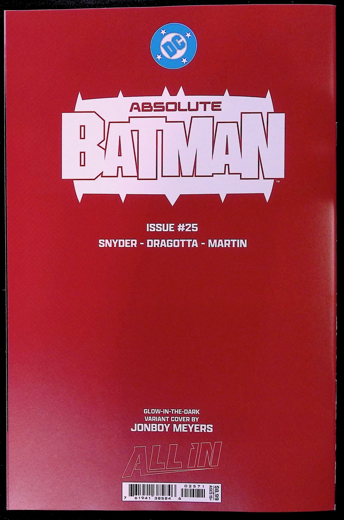 Absolute Batman # 25 Cover F Jonboy Meyers Glow-In-The-Dark  Variant First Printing 2026 BN