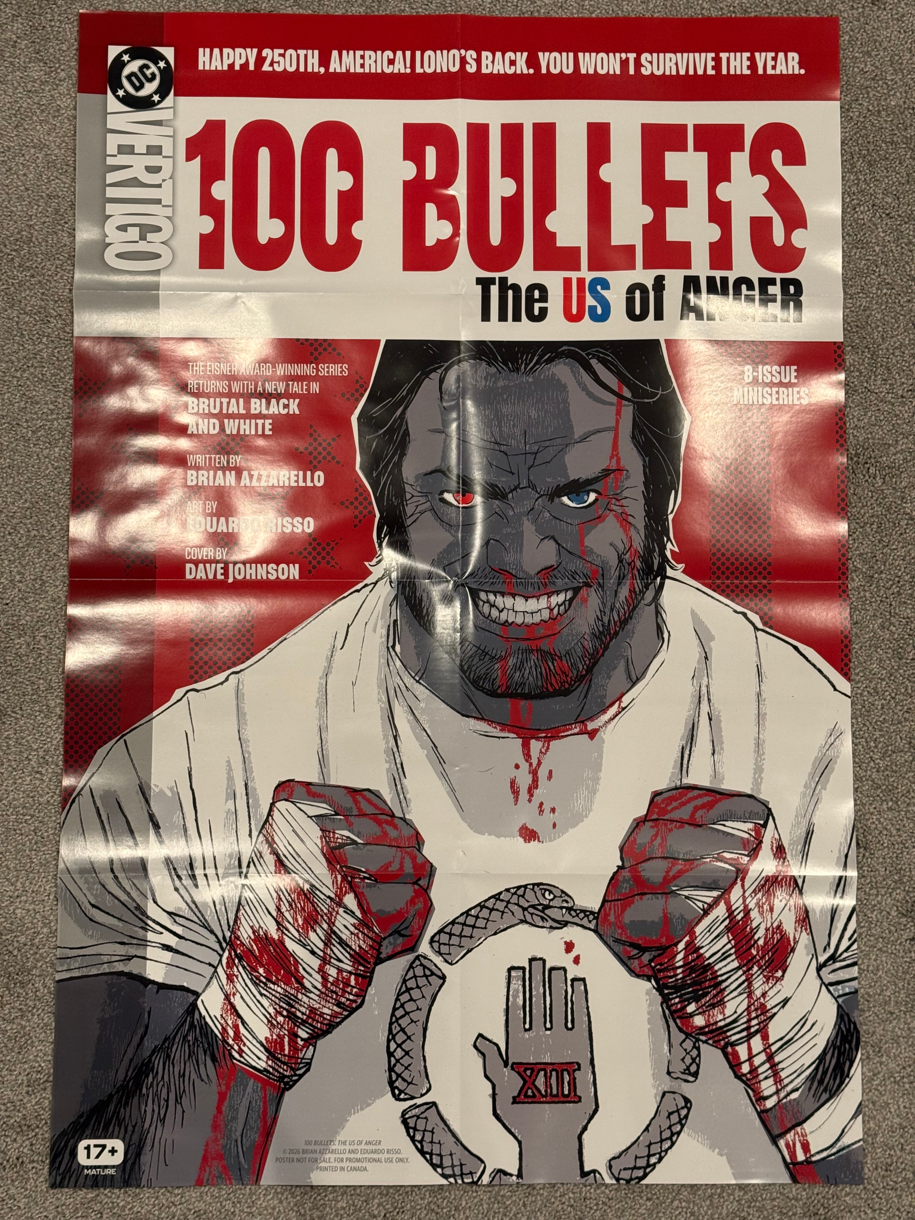 100 Bullets: The US of Anger Store Promo Poster 2026 Folded BN