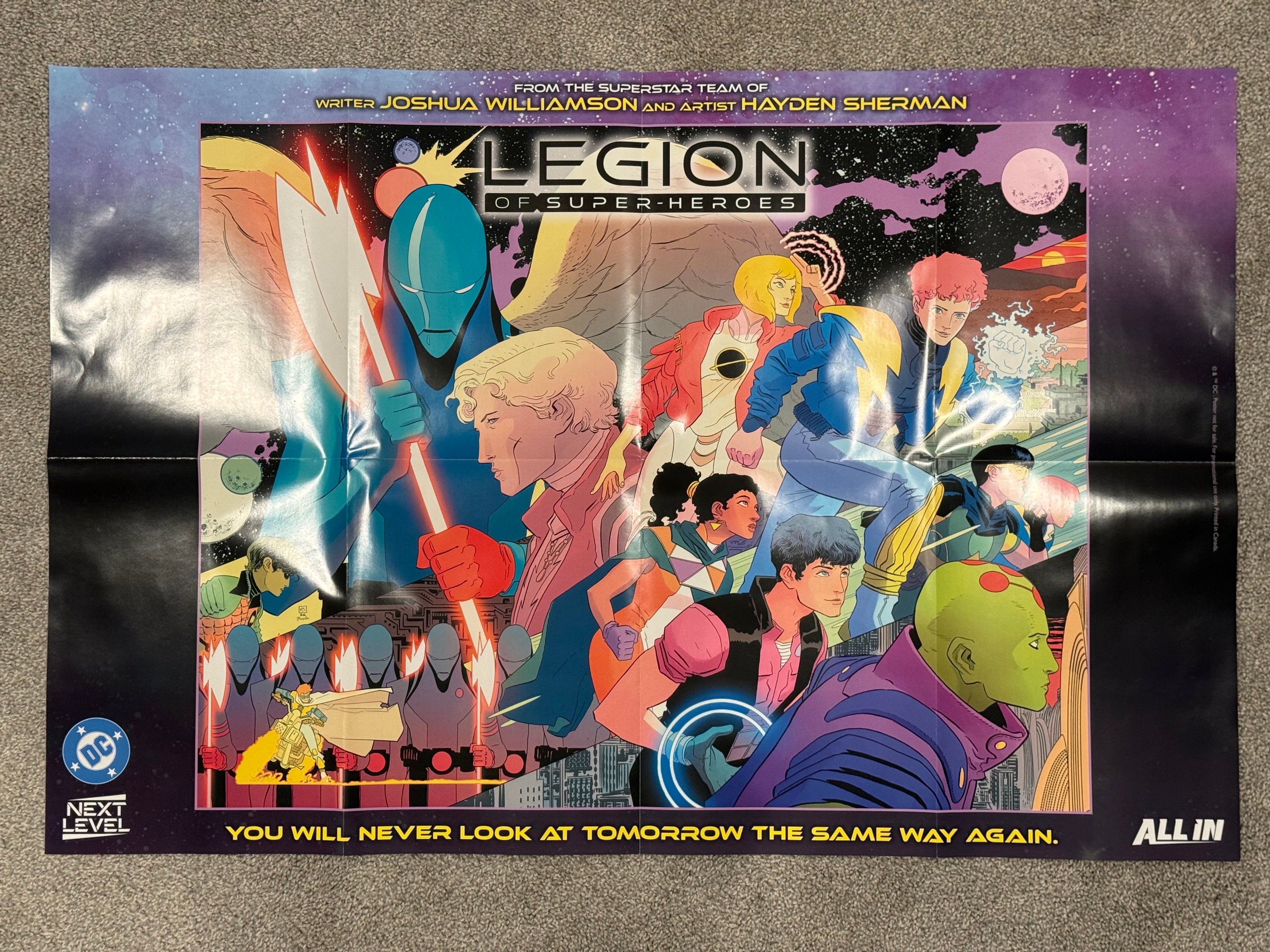 Legion of Super-Heroes Store Promotional Poster 2026 Folded BN