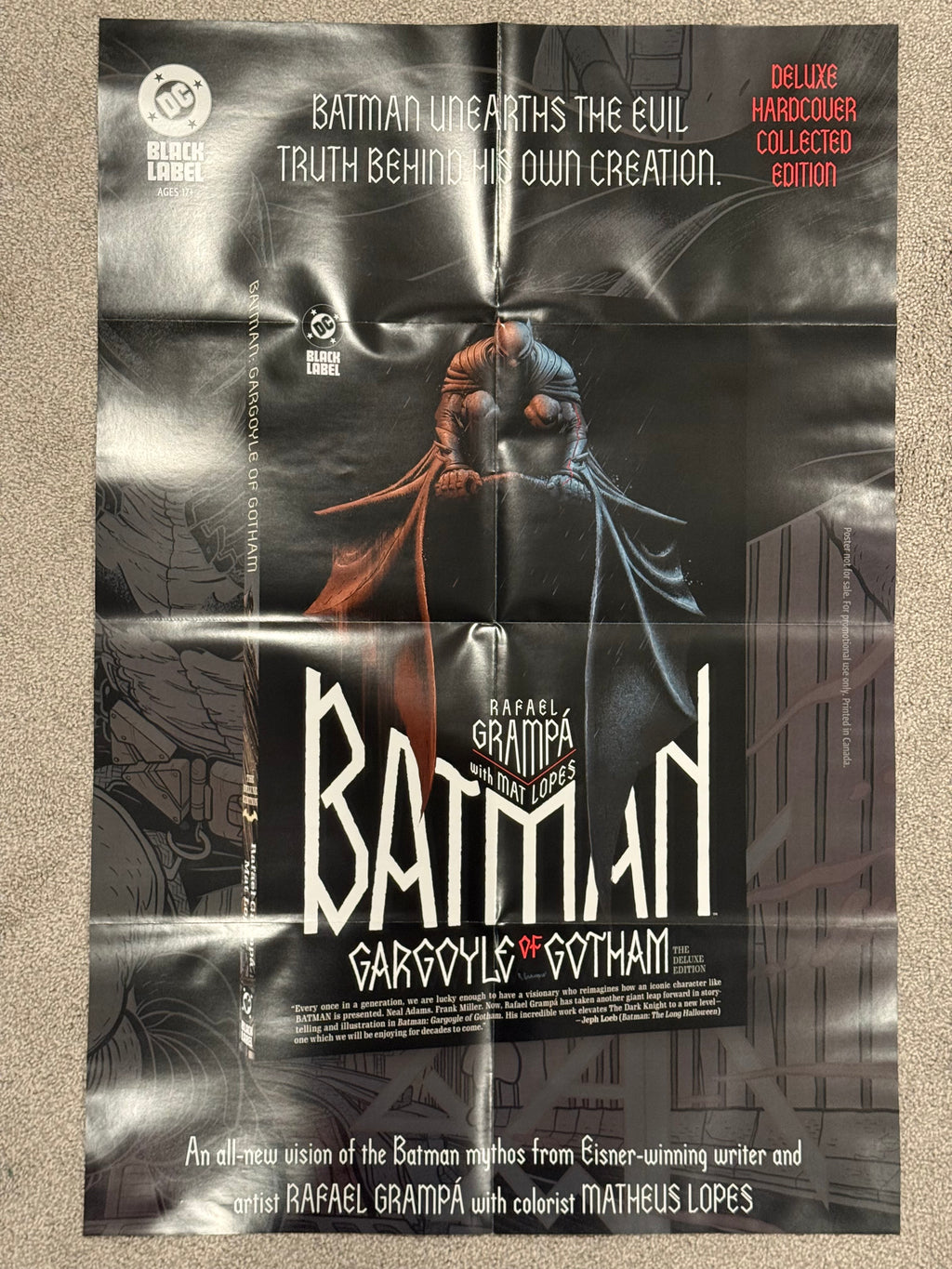 Batman: Gargoyle of Gotham Store Promo Poster 2026 Folded BN