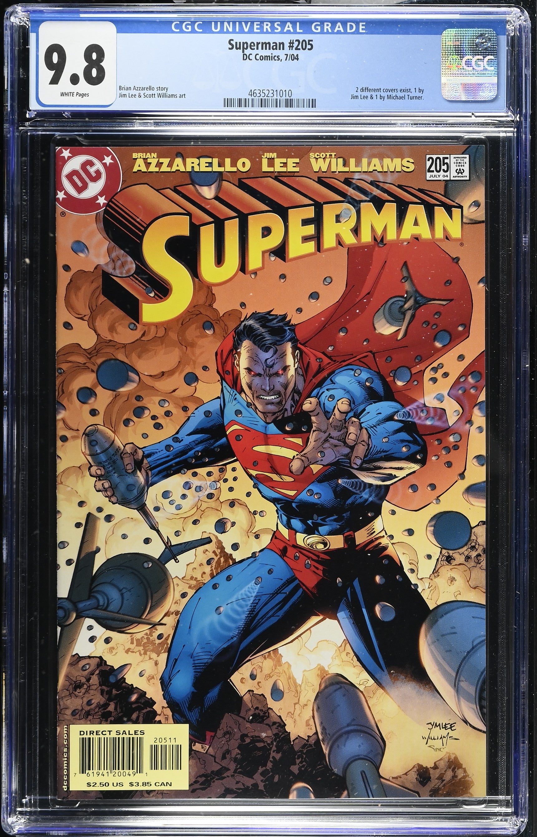 Superman #205 DC Comics 7/04 Jim Lee CGC 9.8 4635231010