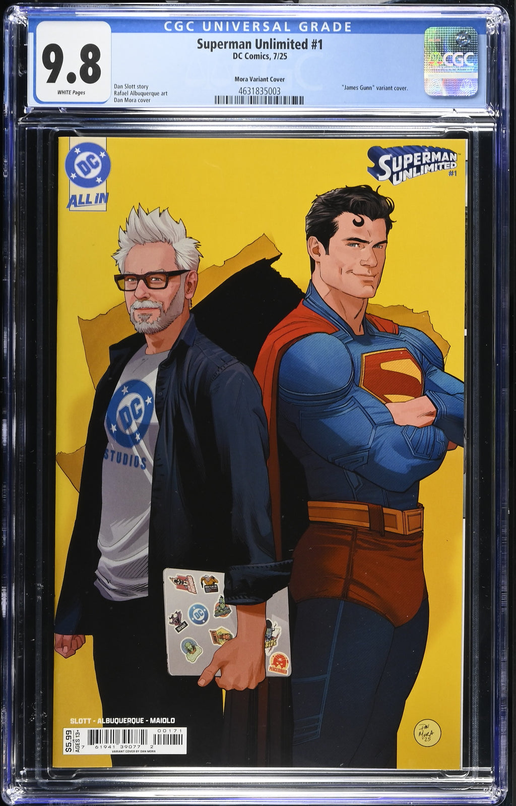 Superman Unlimited #1 DC Comics 7/25 Mora Variant Cover James Gunn CGC 9.8 4631835003