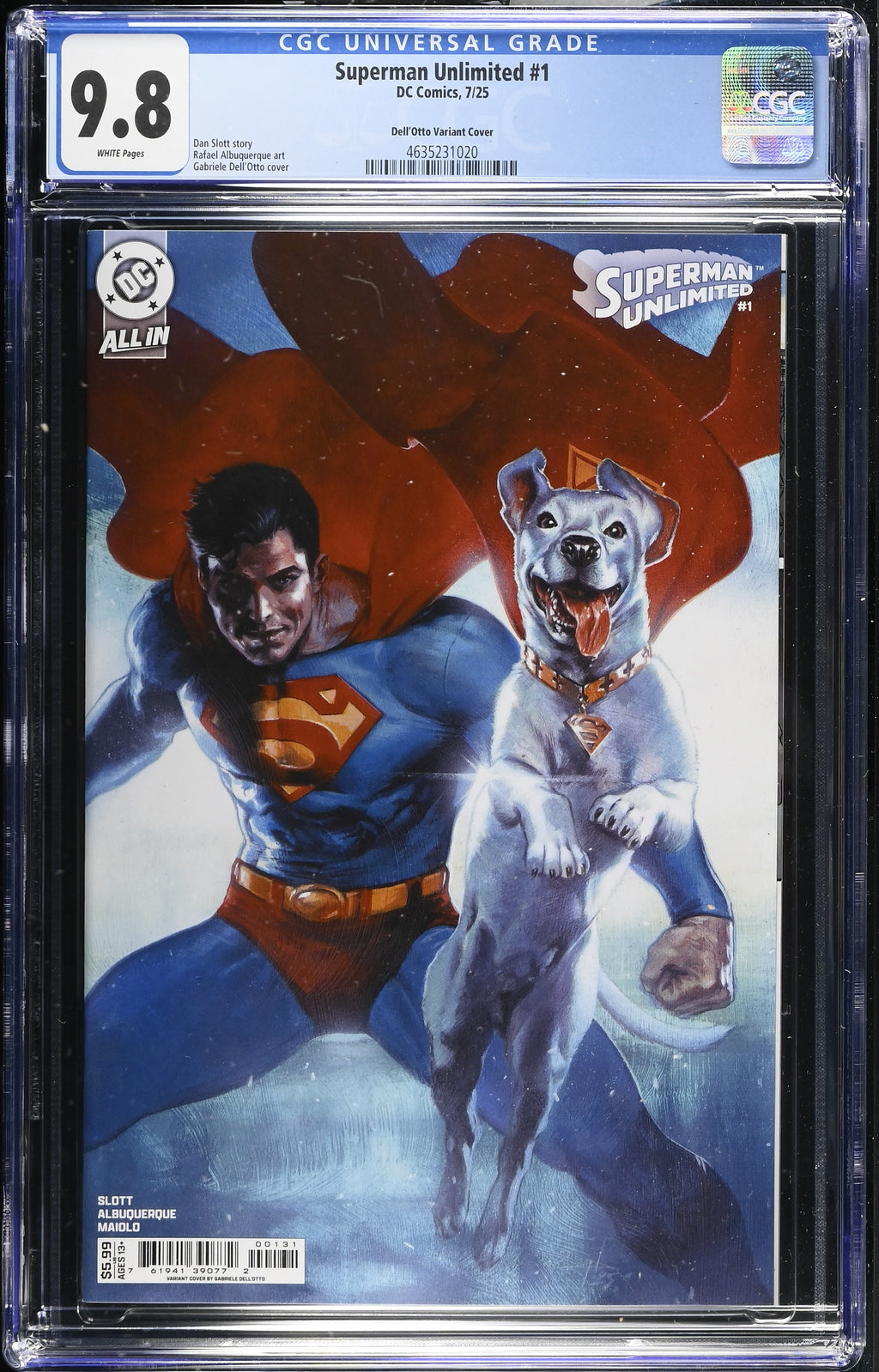 Superman Unlimited #1 DC Comics 7/25 Dell'Otto Variant Cover CGC 9.8 4635231020