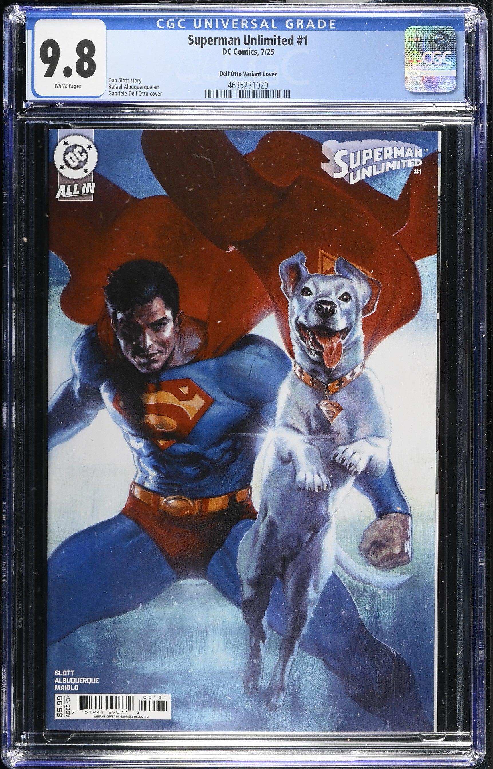 Superman Unlimited #1 DC Comics 7/25 Dell'Otto Variant Cover CGC 9.8 4635231020