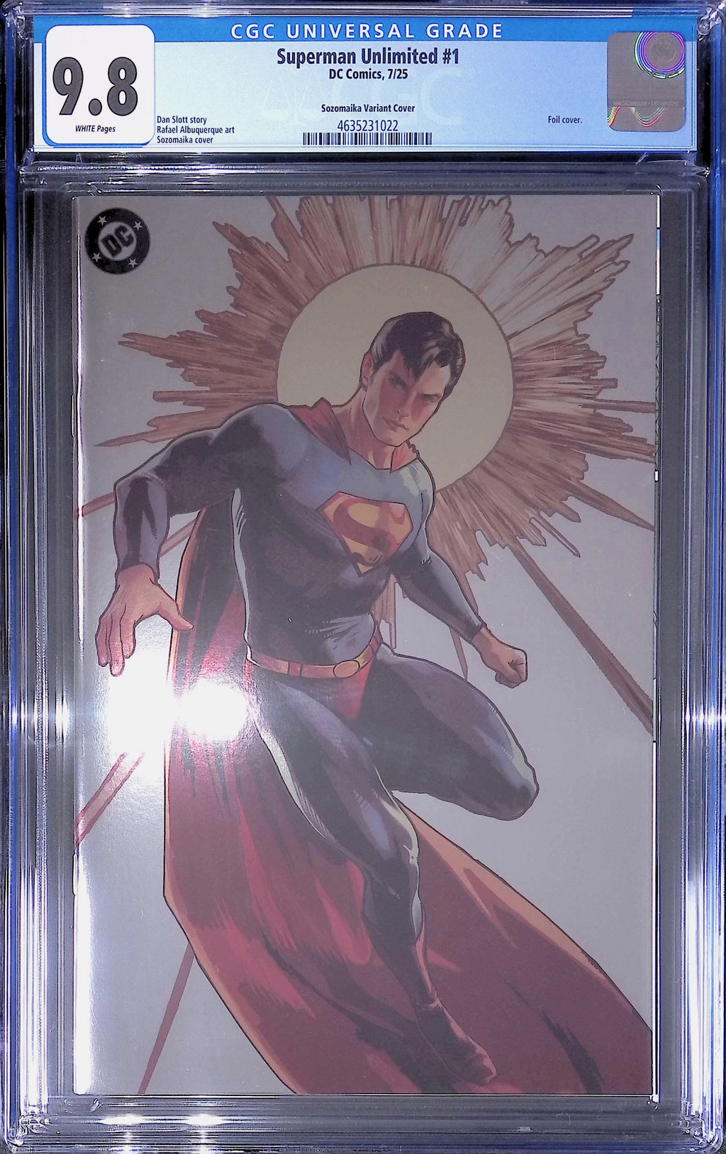 Superman Unlimited #1 DC Comics 7/25 Sozomaika Foil Variant Cover CGC 9.8 4631836022 (Mark on Front)